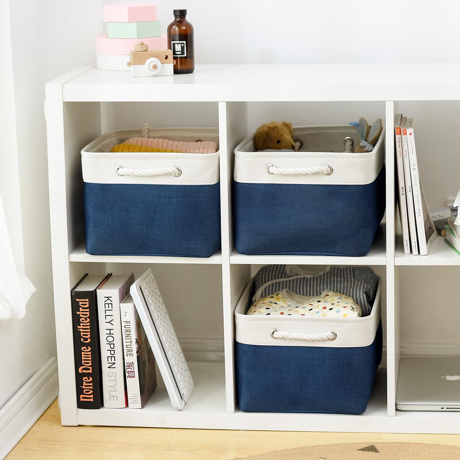 Sacyic Storage Bins - Large Baskets For Storage Cubes With Handles Organization And Storage Baskets Gifts For Empty 15.7 (L) X 1
