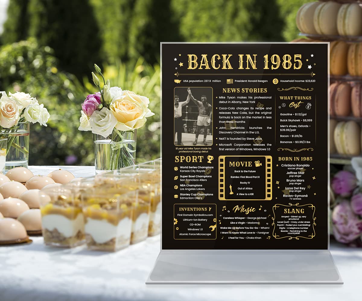 Back In 1985 Birthday Card - 39Th Birthday Gift For Women Or Men - 39Th Birthday Decoration For Her Or Him - Funny Table Centerp