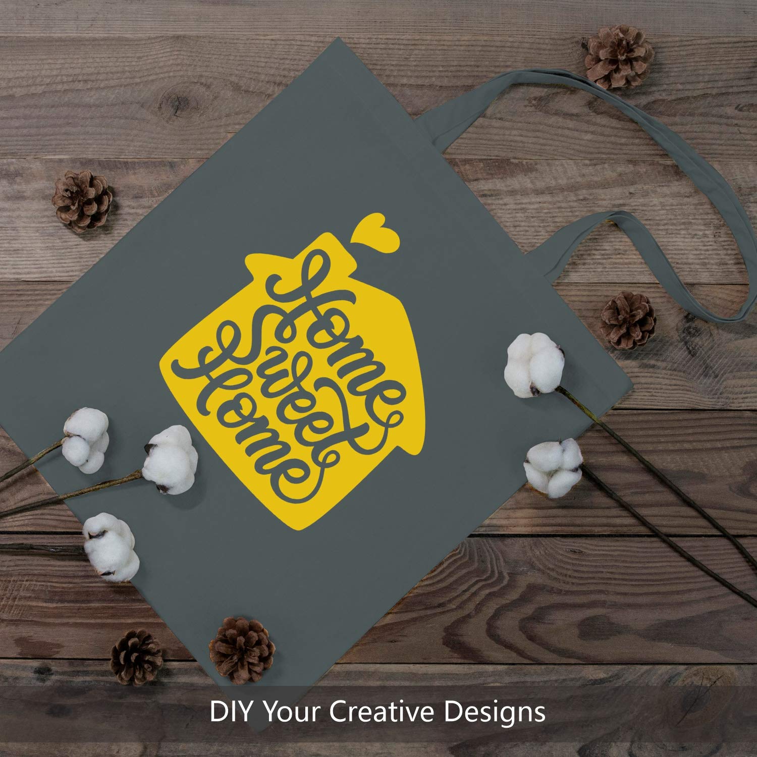 Topdesign 24-Pack Economical 16''X15'' Grey Cotton Tote Bag, Lightweight Medium Reusable Grocery Shopping Cloth Bags, Suitable F