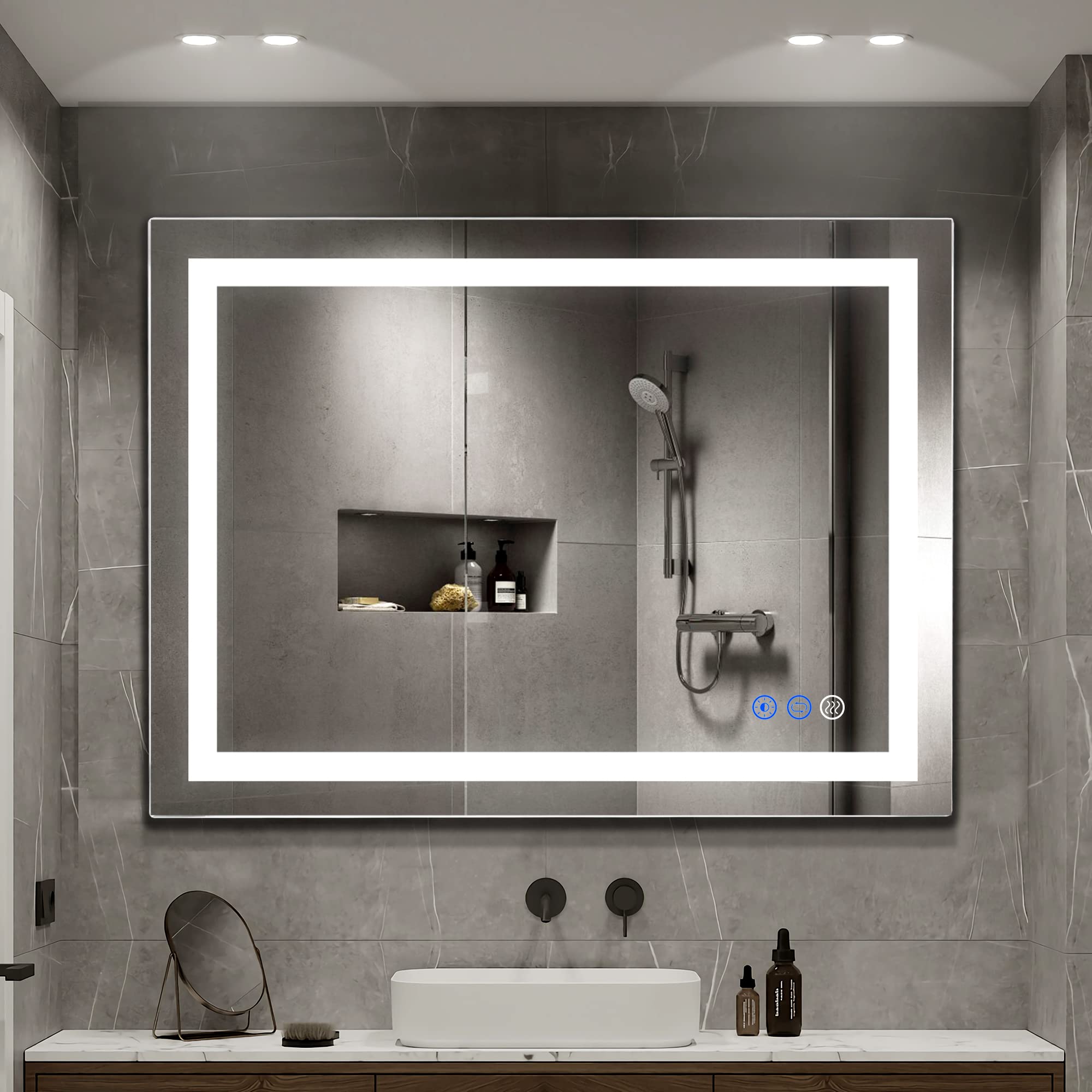 Fitland 32''X 24'' Led Bathroom Mirror Vanity Mirror, Anti-Fog, Dimmable, Color Temperature Adjustable 3000-6000K, Switch-Held M