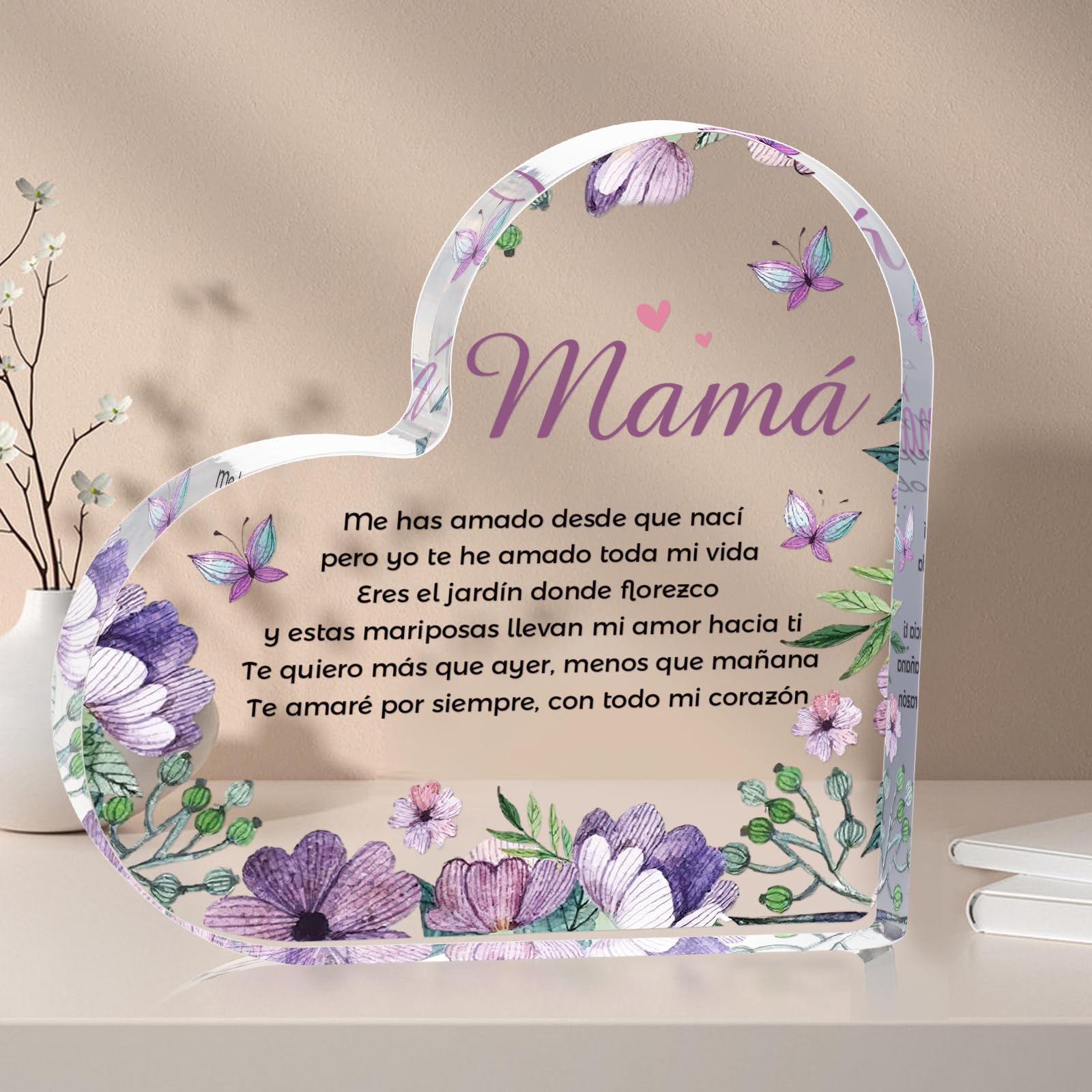 HITHESPO Christmas Mama Gifts from Daughter Son, Mom Mothers Day Birthday Gifts, Regalos Mama Acrylic Puzzle Plaque, Regalos par