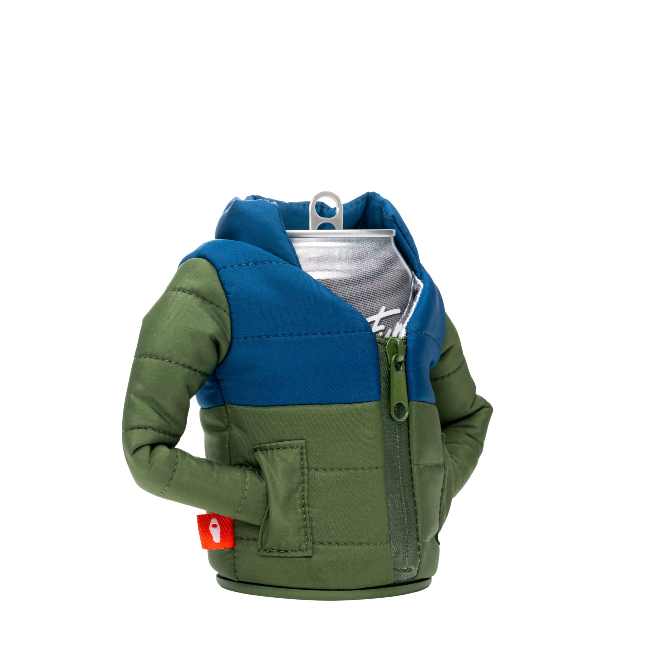 Puffin - The Puffy Beverage Jacket, Insulated Can Cooler, Olive Greensailor Blue