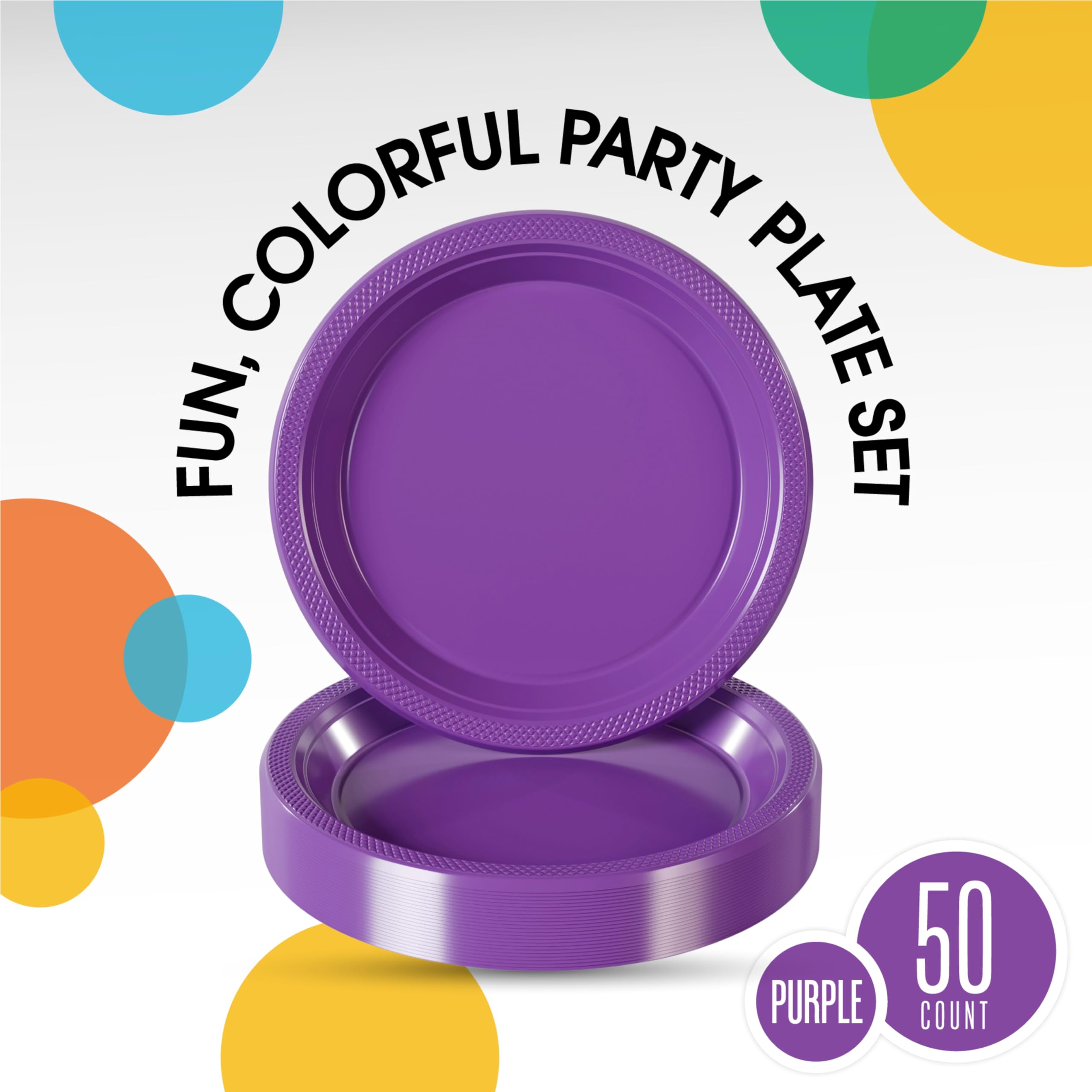 Exquisite Purple Plastic Plates For Party 7 Purple Disposable Plates For Party Supplies 50 Pcs Disposable Dinner Plate Heavy D