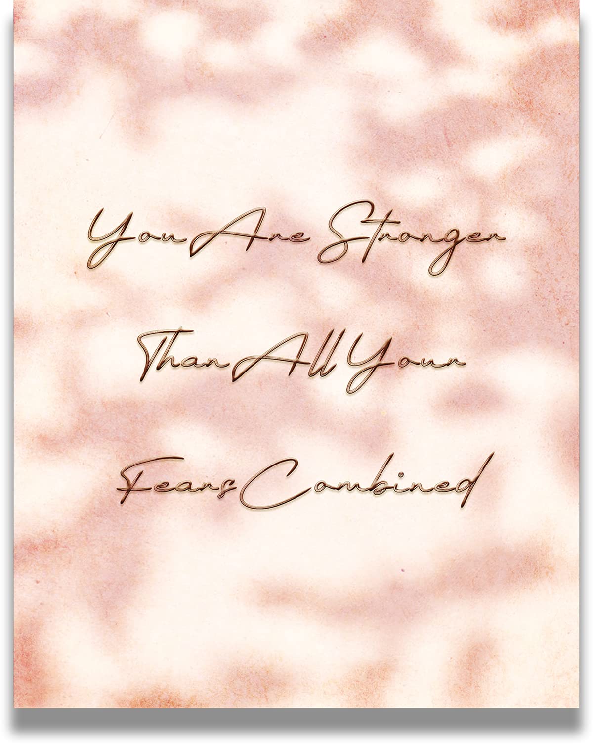 Govivo Inspirational Gifts For Women - Motivational Wall Art - You Are Stronger Than All Your Fears Combined Home Decor - Uplift