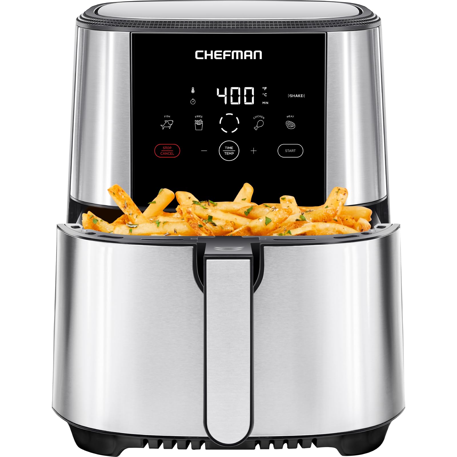 Chefman Turbofry Touch Air Fryer, Large 5-Quart Family Size, One Touch Digital Control Presets, French Fries, Chicken, Meat, Fis