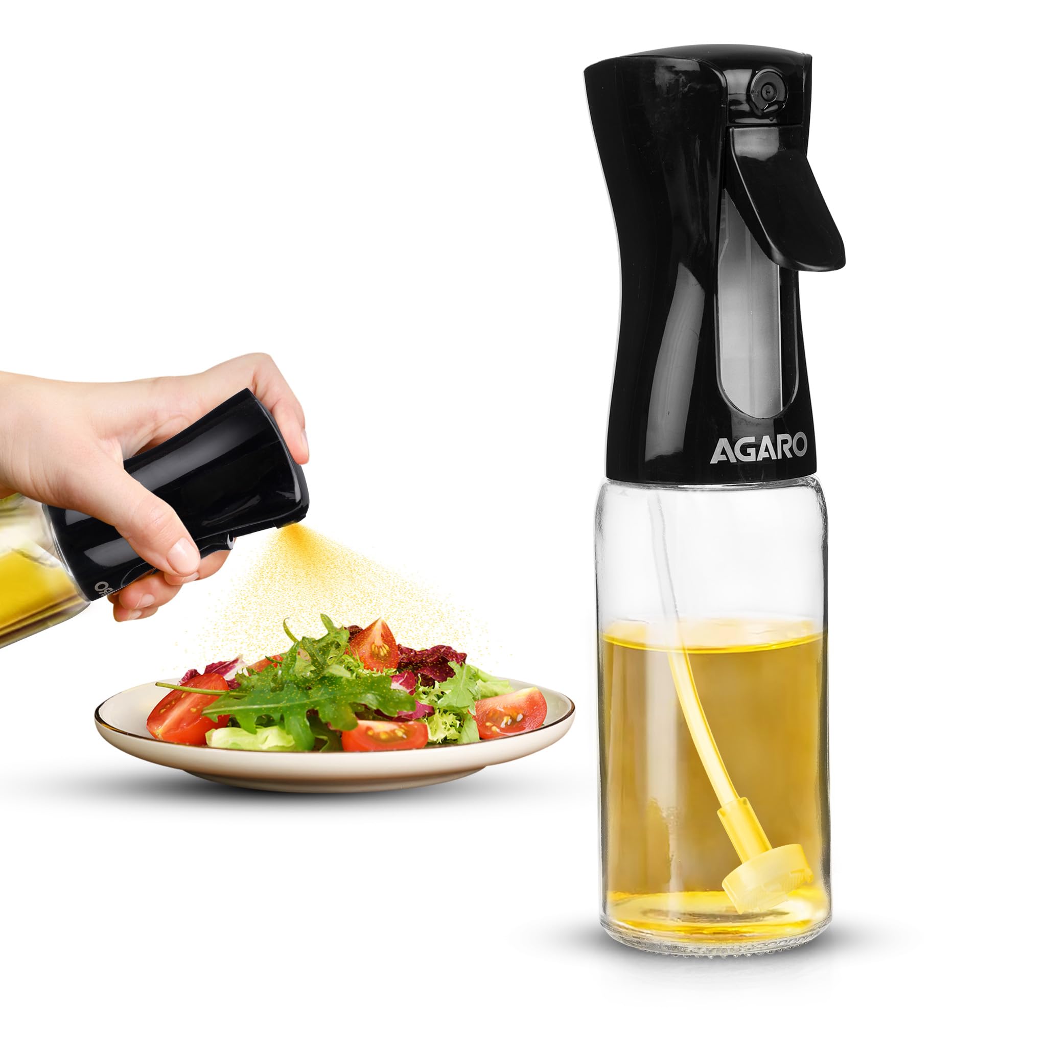 AGARO Elegant Oil Sprayer for Cooking, 200 Ml, Glass Body, Refillable Cooking Oil Spray Bottle, Oil Spritzer, Widely Used for Sa