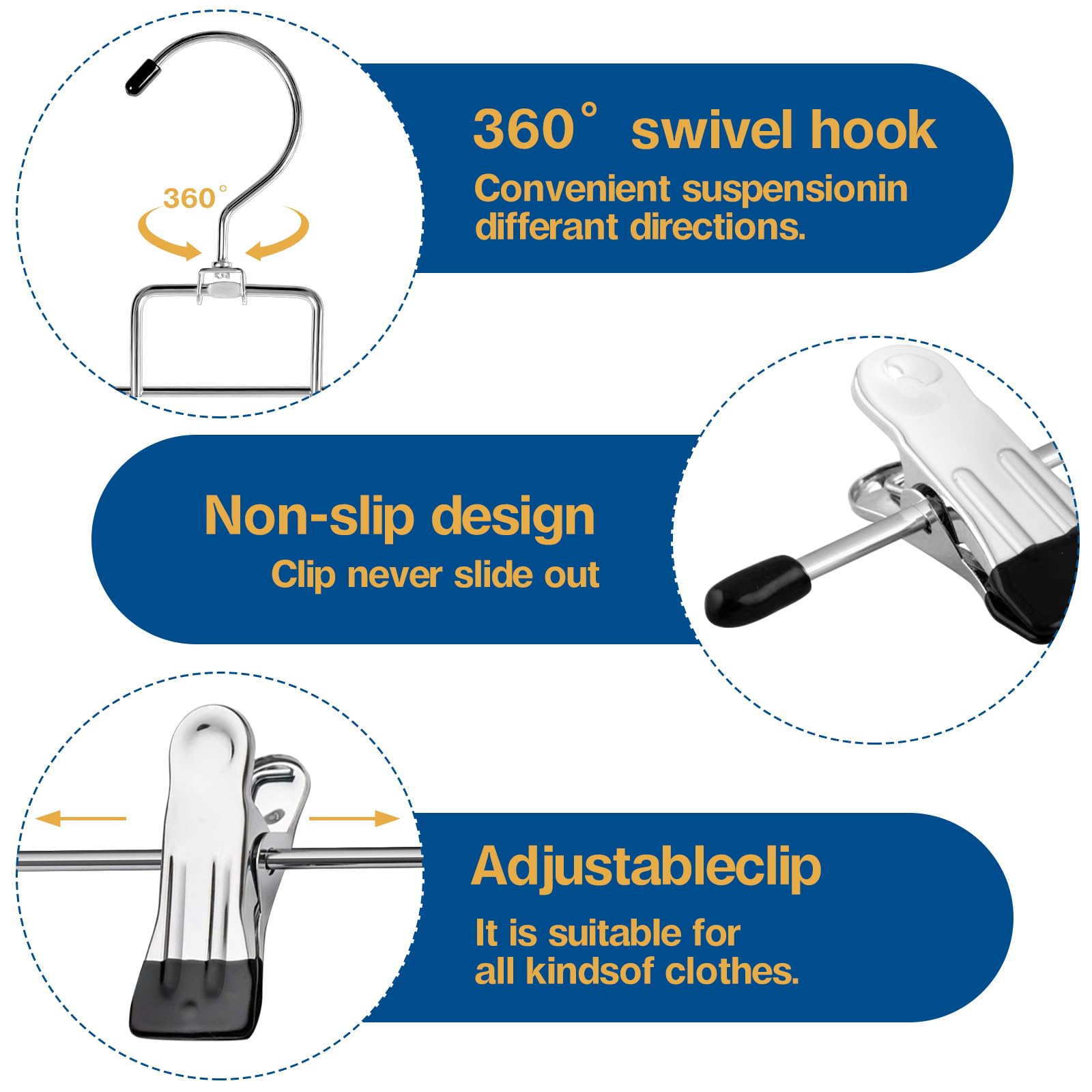 3 Piece Pants Hangers Space Saving,Skirt Hanges With Clips 5 Tier,Closet Organizers And Storage Magic Hangers,Clothes Hangers Sp