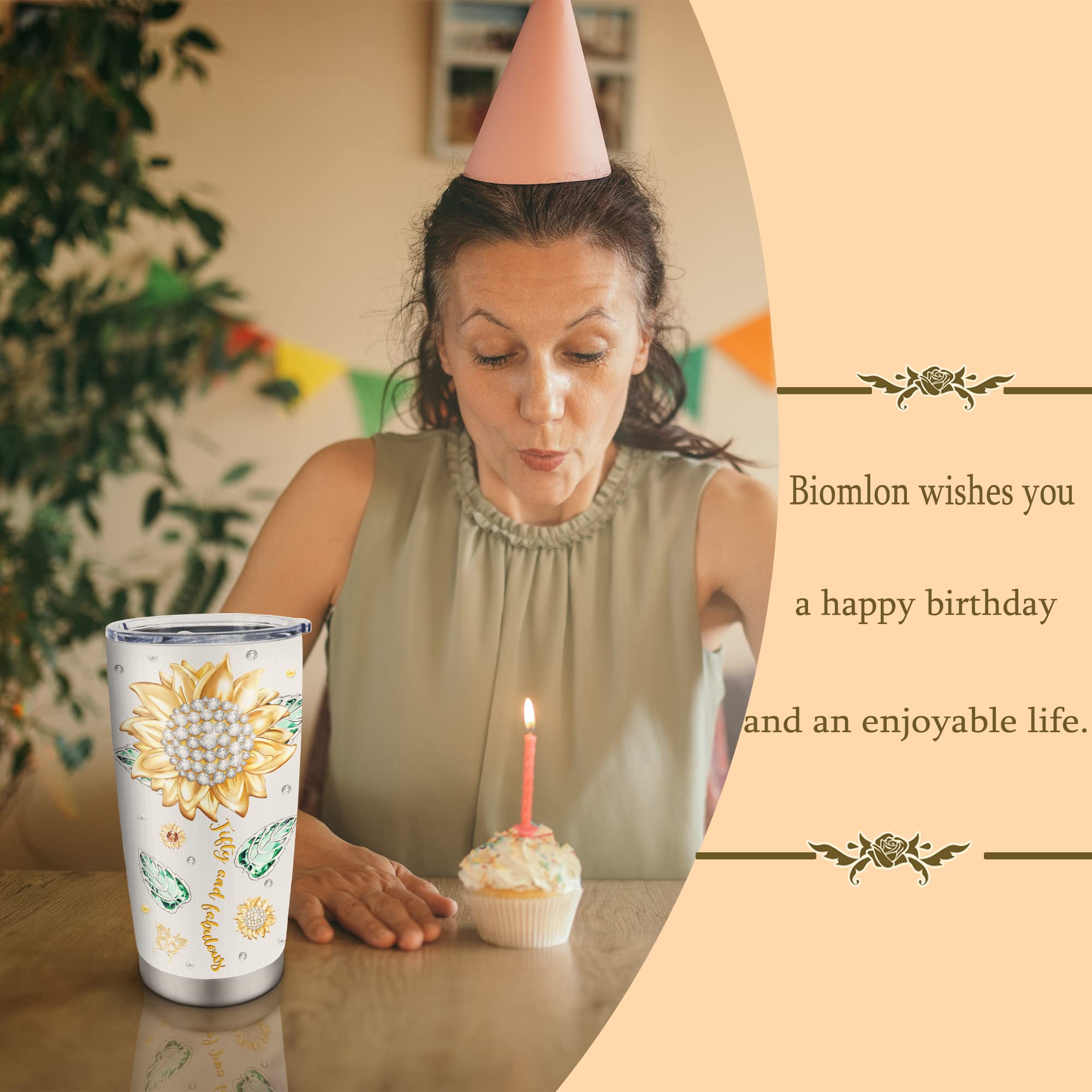 Biomlon 50Th Birthday Gifts For Women/Her Tumblers 20Oz, Womens 50Th Birthday Gift Ideas Mug, 1974 Birthday Gifts For Women Cup,