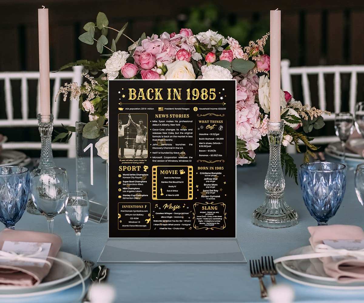 Back In 1985 Birthday Card - 39Th Birthday Gift For Women Or Men - 39Th Birthday Decoration For Her Or Him - Funny Table Centerp