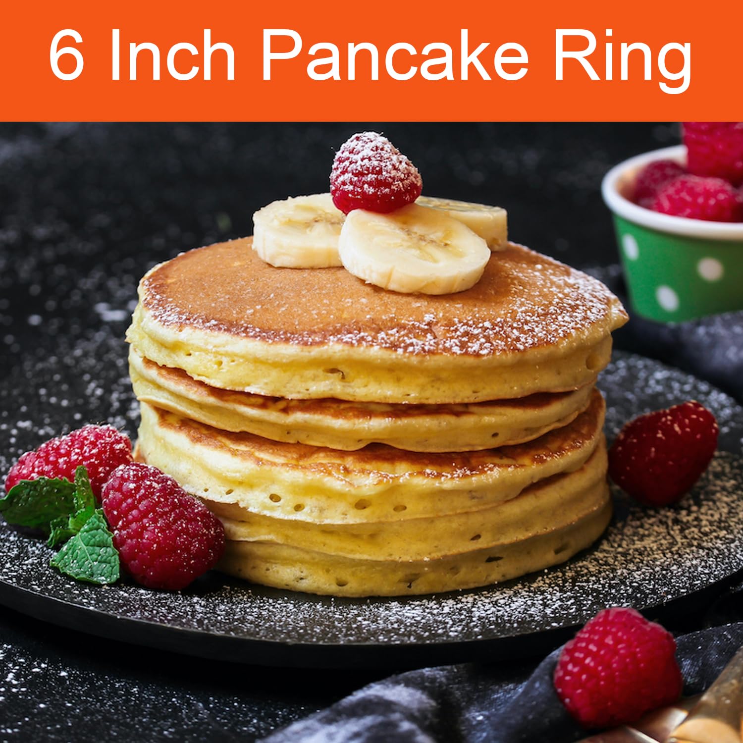 Pancake Mold Ring For Griddle,2 Packs 6 Inch Egg Pancake Mold Pancake Rings Omelette Mold Ring,Stainless Steel Sandwich Eggs Muf