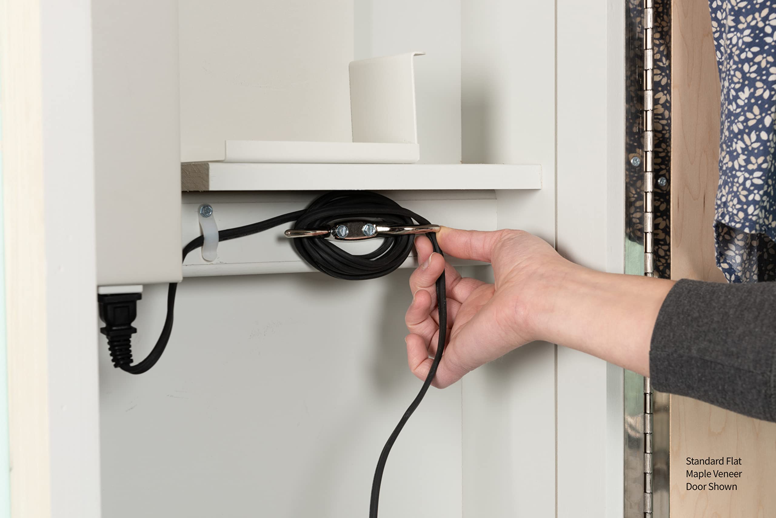 Iron-A-Way Built-In Ironing Center With 42 Inch Swiveling Ironing Board, Electrical System, Hot Iron Storage And Flat White Door