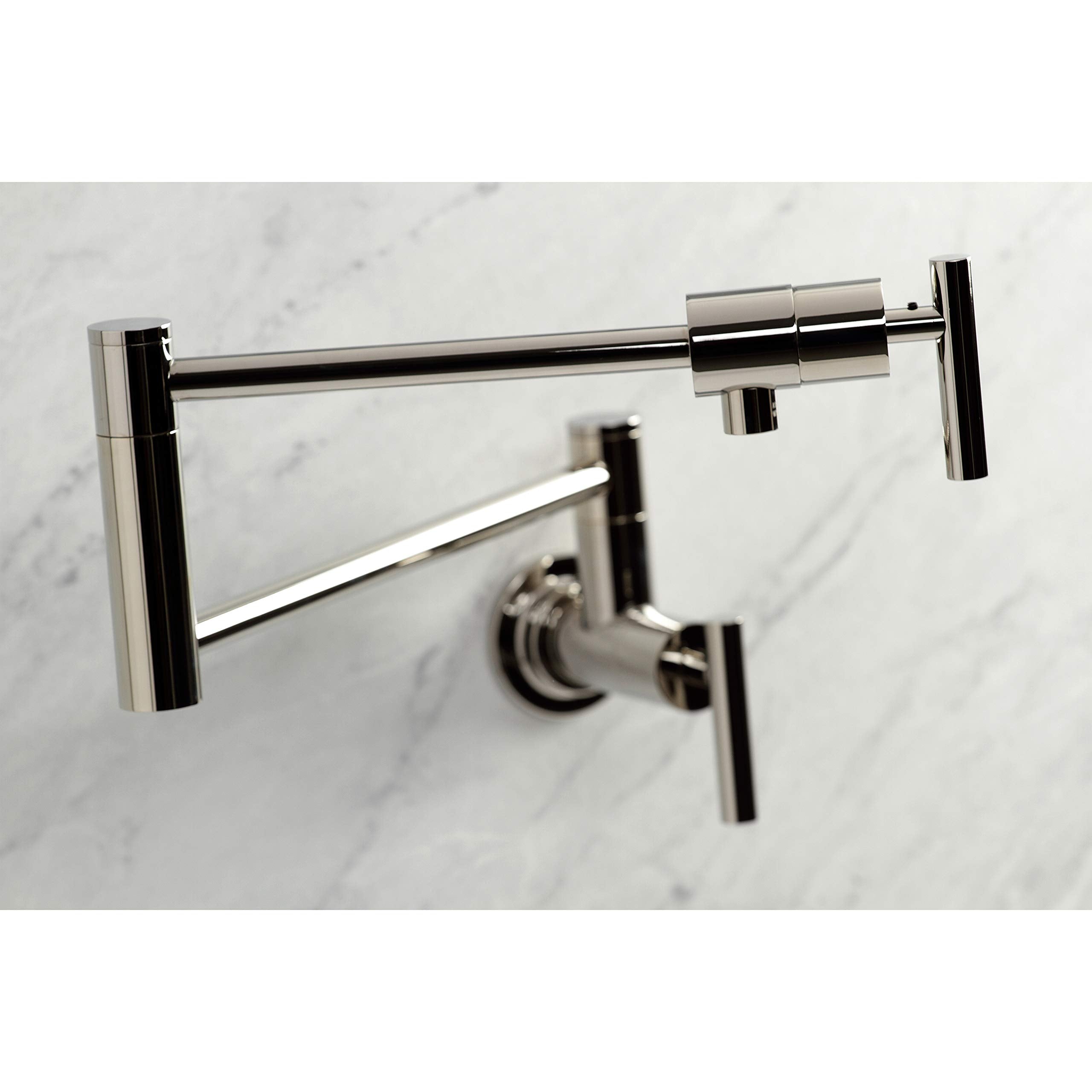 Kingston Brass Ks4106Cml Manhattan Pot Filler, Polished Nickel, 23.5 X 2.63 X 11.13
