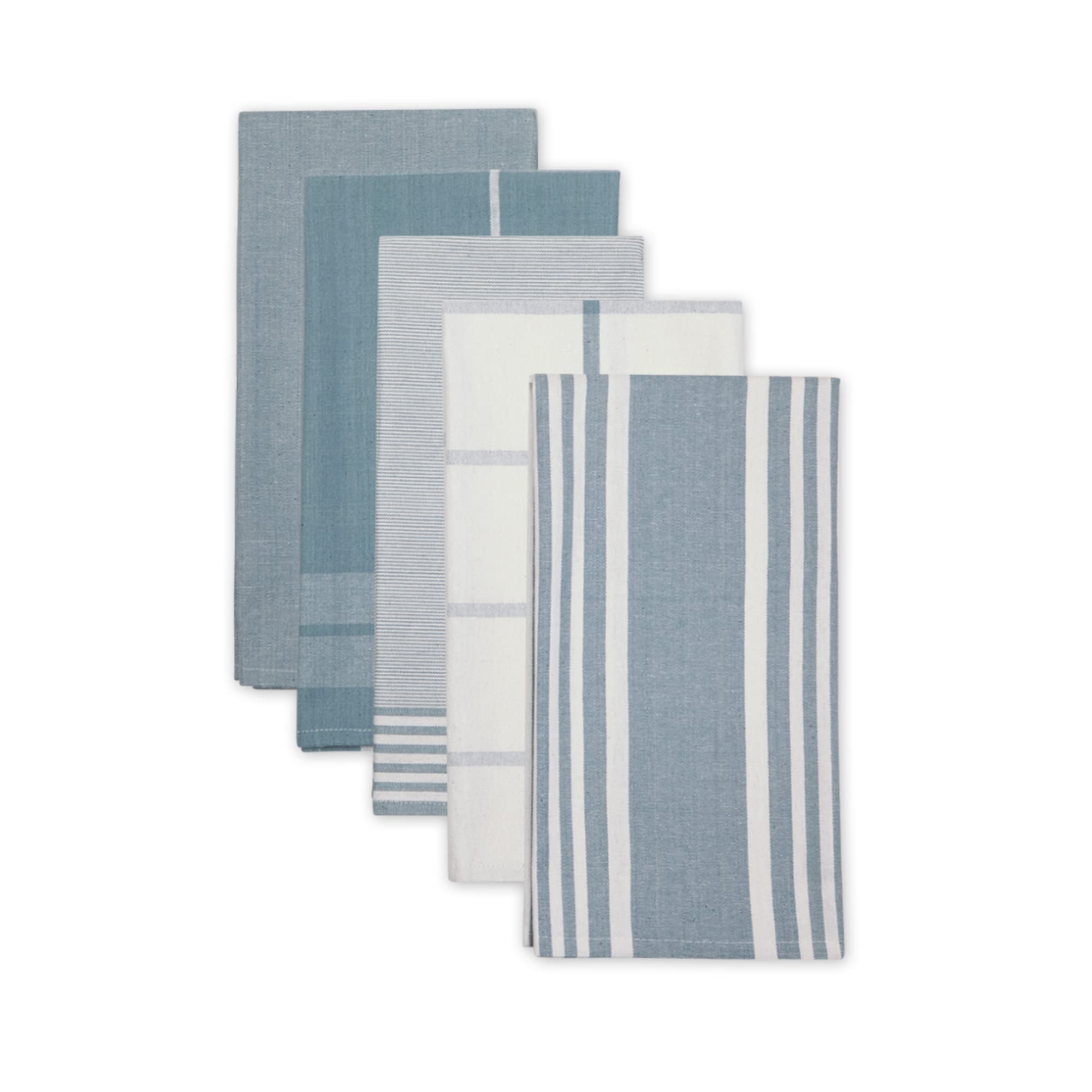 SMOKE BLUE CLASSIC OVERSIZED WOVEN DISHTOWELS SET/5