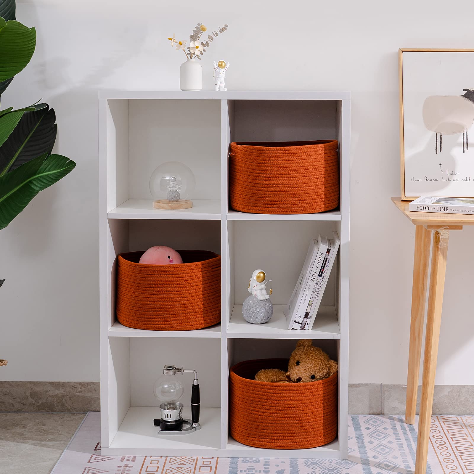CubesLand Toy Storage Baskets for Shelves  Woven Rope Closet Baskets for Kids Boys Girls Nursery Baby Rainbow Storage Cube Bins  Playroom Classroom Shelves Basket for Organizing 3-Pack Rainbow Bins