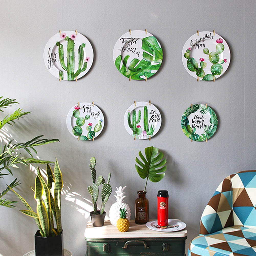 Sospiro 10 Pack Stainless Steel Plate Hangers For Walls Compatible Decorative Plates Hooks Dish Diaplay Holder With 10 Pcs Wall