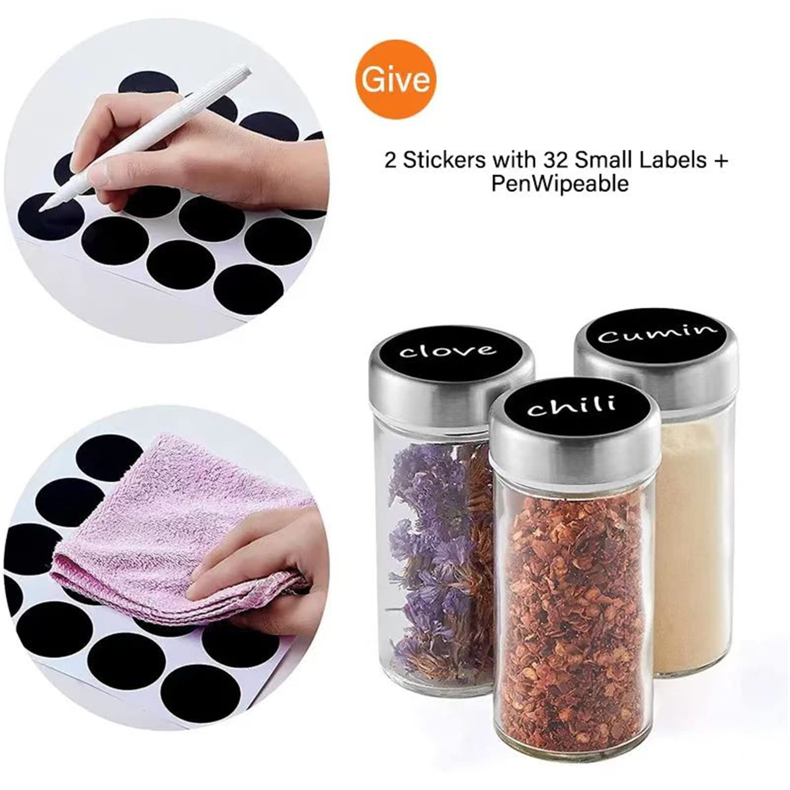 EBIZ&TECH 20-Jar Stainless Steel Rotating Spice Rack with Non-Slip Base - Kitchen Countertop Organizer for Easy Access and Stora
