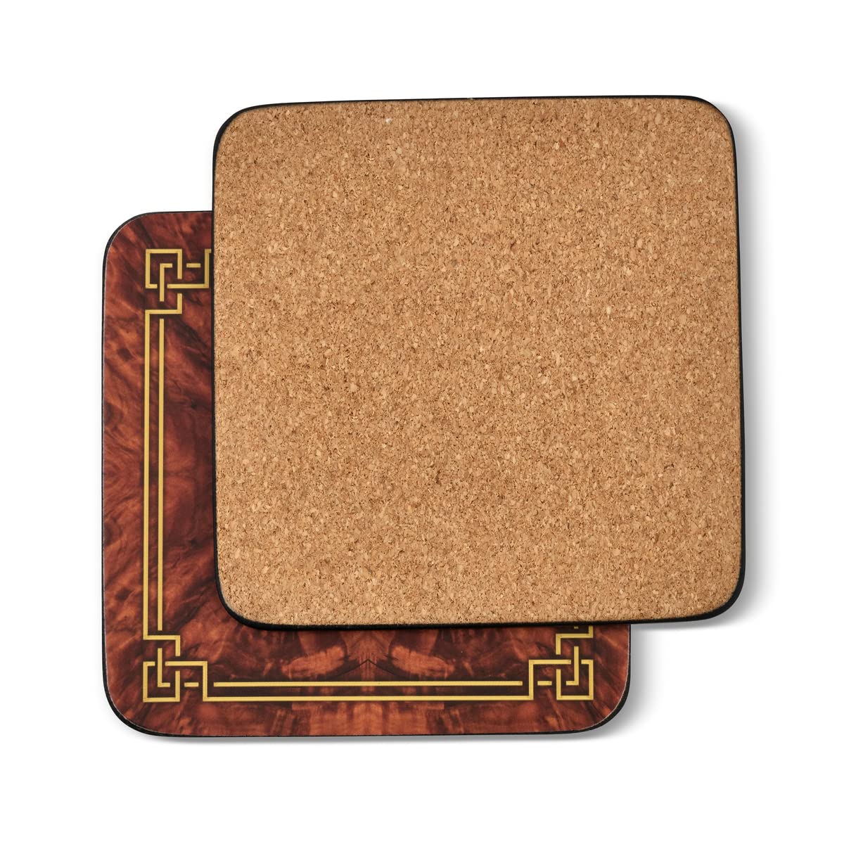 Pimpernel Walnut Burlap Collection Coasters | Set Of 6 | Cork Backed Board | Heat And Stain Resistant | Drinks Coaster For Table