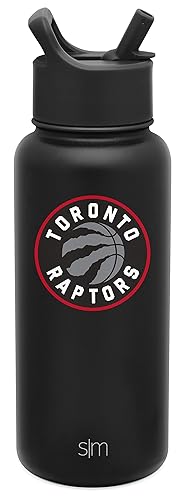 Simple Modern Officially Licensed Nba Toronto Raptors Water Bottle With Straw Lid | Vacuum Insulated Stainless Steel 32Oz Thermo