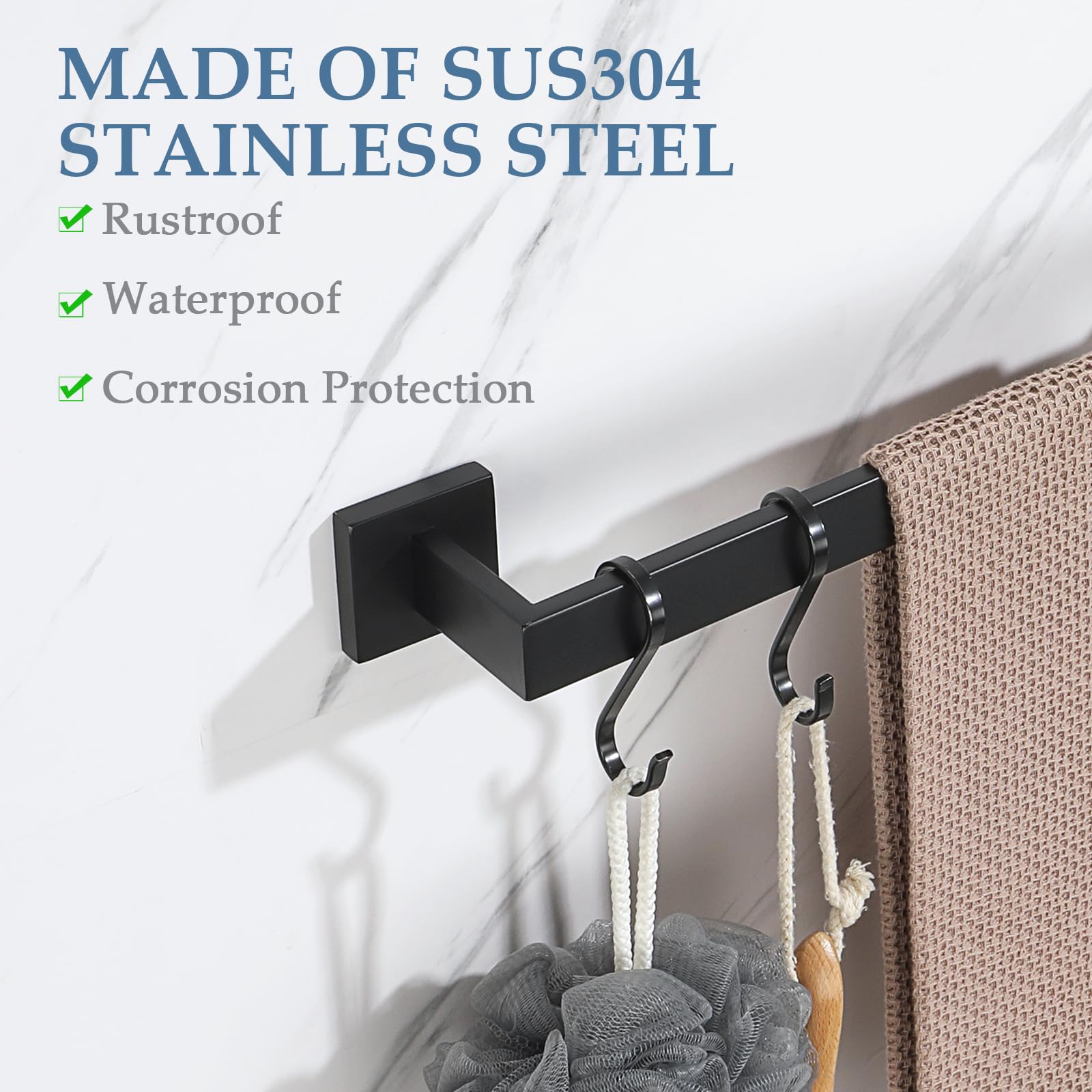 Alise Bath Towel Bars,16 Inch Towel Holder Towel Racks For Bathroom And Lavatory,Sus304 Stainless Steel Hand Towel Hanger Rail W