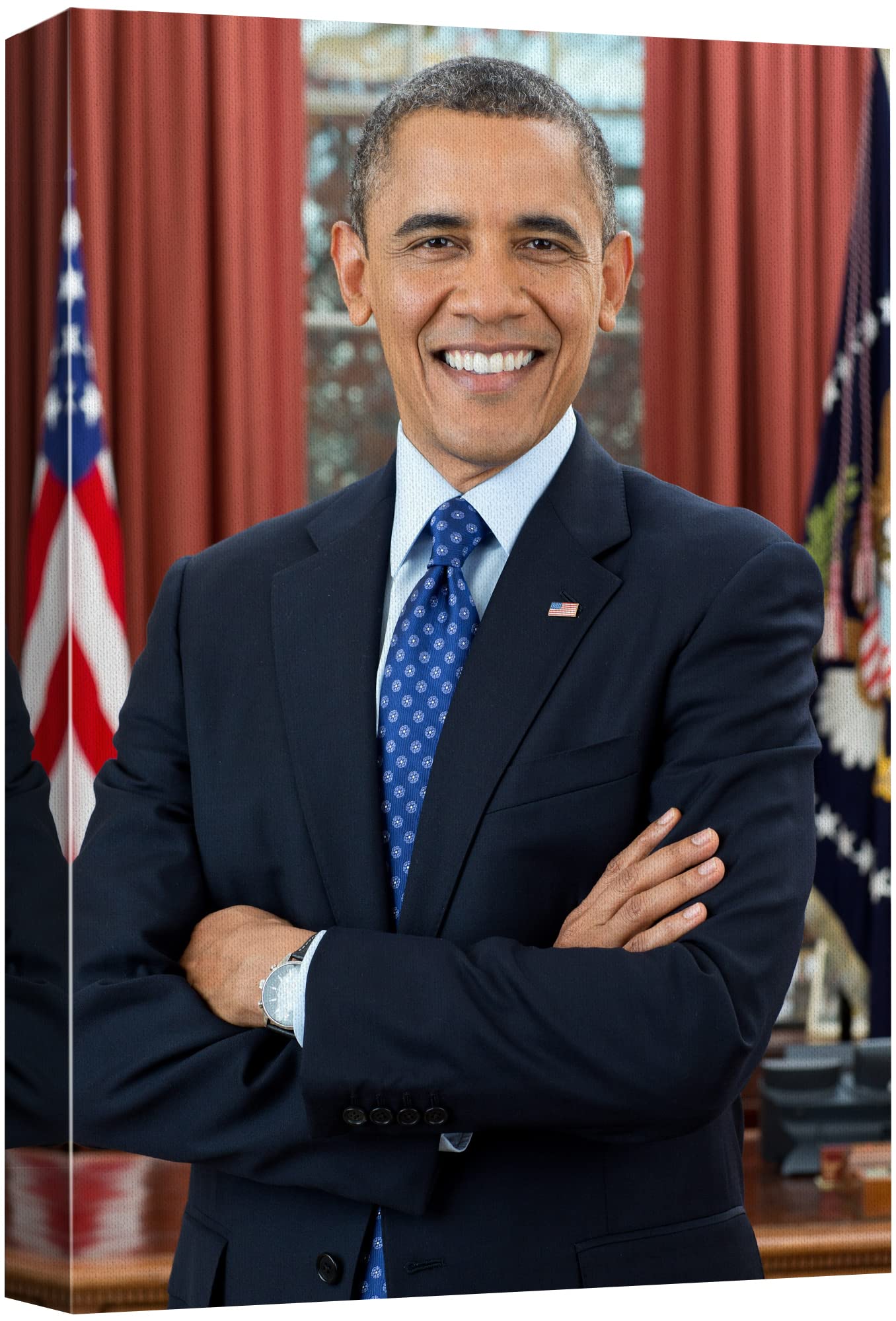 Wall26 Canvas Print Wall Art Portrait Of President Barack Obama People Pop Culture Historical Realism Famous Closeup Colorful Mu