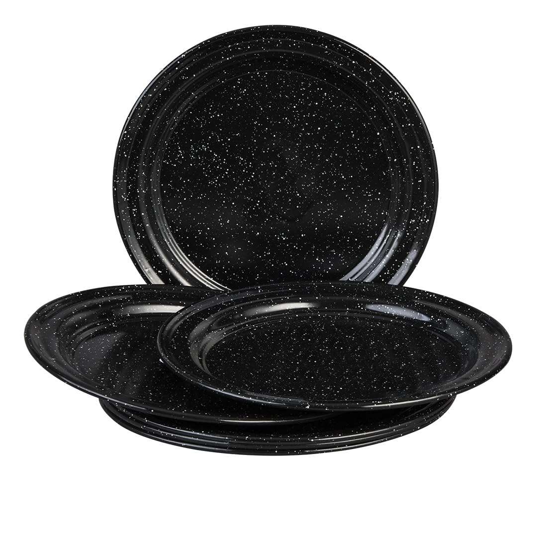 10-Inch Enameled Steel Dinner Plate Set, Set of 6 Dishwasher Safe Dinnerware, Rustic & Elegant - Durable for Everyday Use, Campi