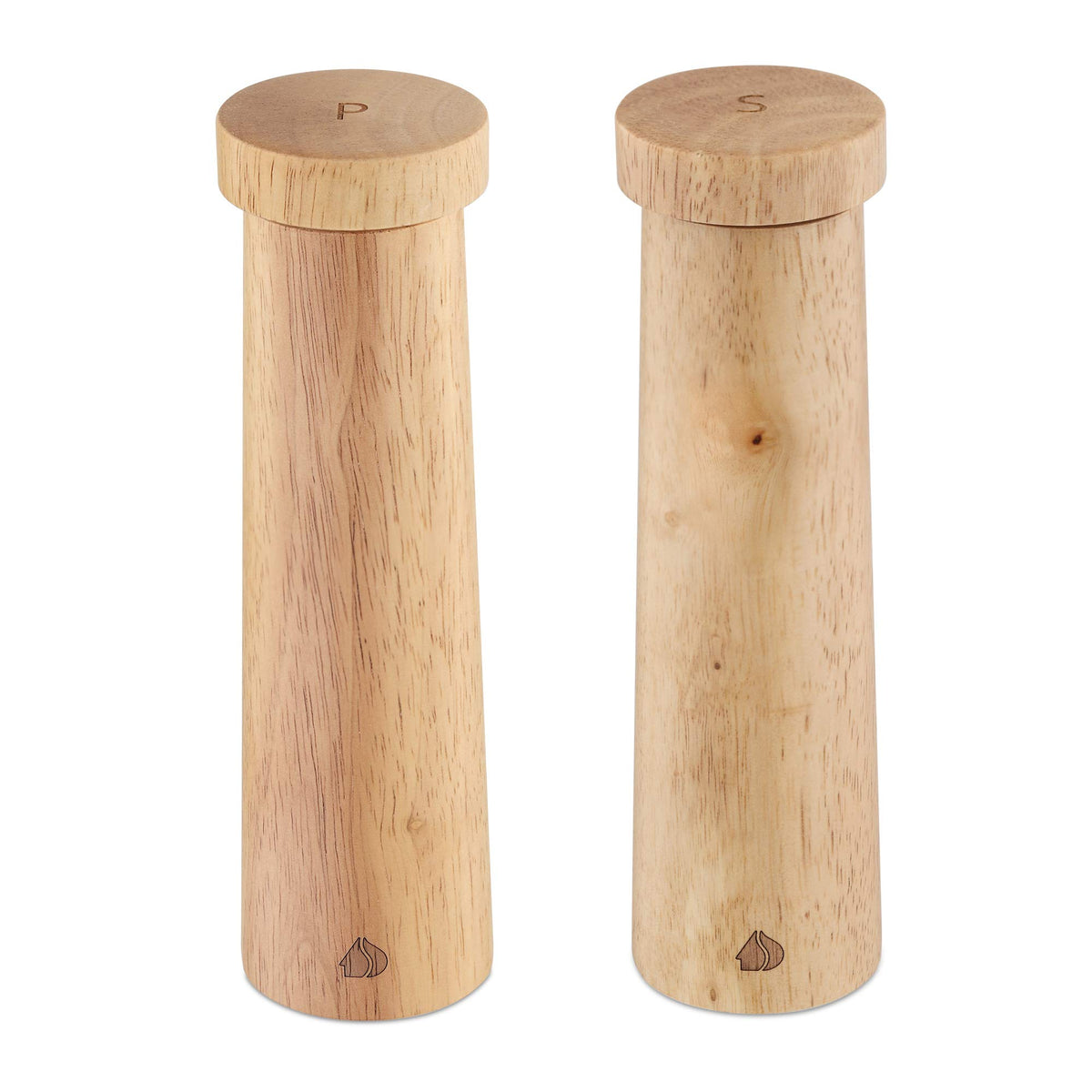 Navaris Salt And Pepper Mill Set - Adjustable Rubber Wood Salt And Pepper Grinders Shakers With Ceramic Grinding Core For Home,