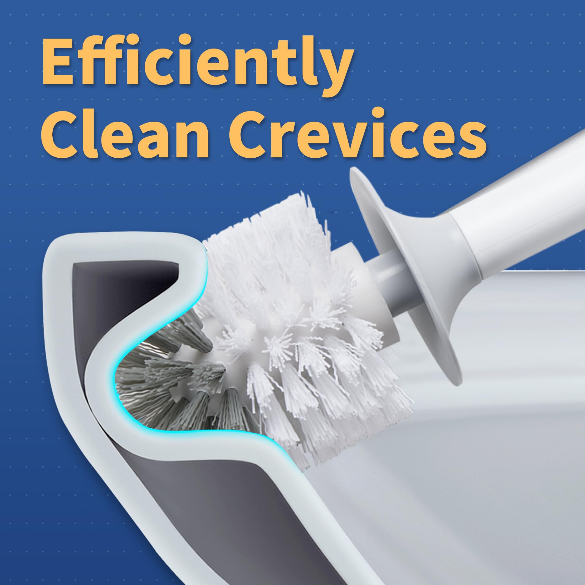 Boomjoy Toilet Bowl Brush And Holder, 2 Pack Toilet Brush And Holder Set With Dense Bristles For Bathroom Deep Cleaning, Househo