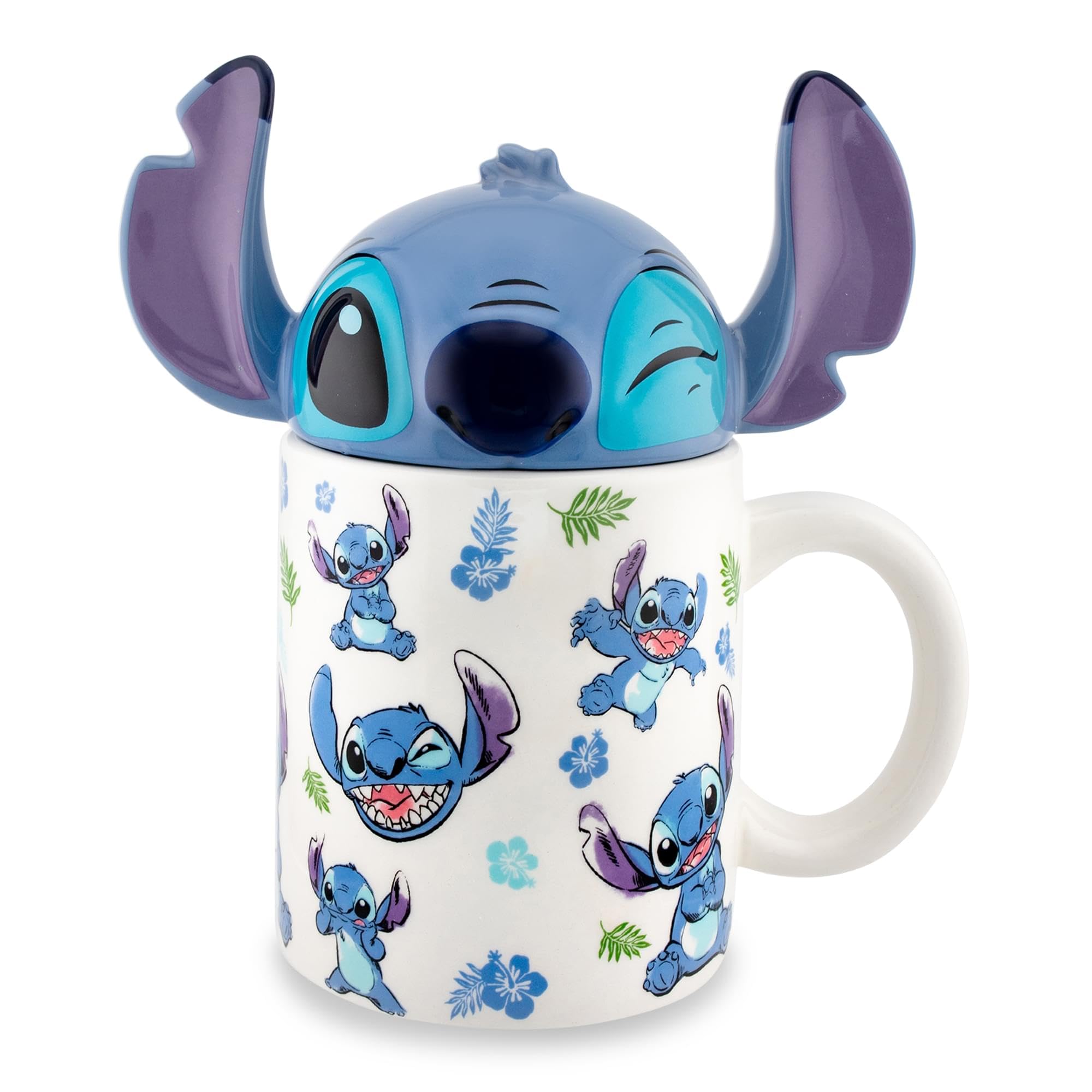 Disney Lilo & Stitch ceramic Mug With Sculpted Topper  Holds 18 Ounces