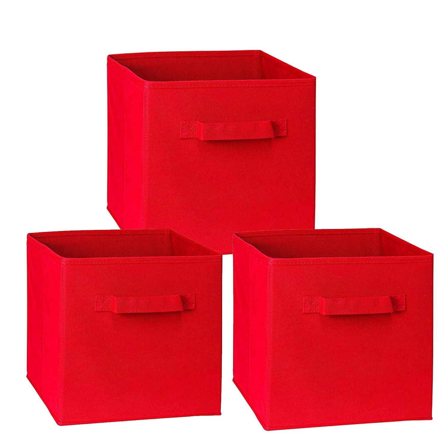 Double R Bags Large Storage Cubes Fabric Storage Bins With Label Window | Cube Storage Bins For Home And Office | Foldable Cube 