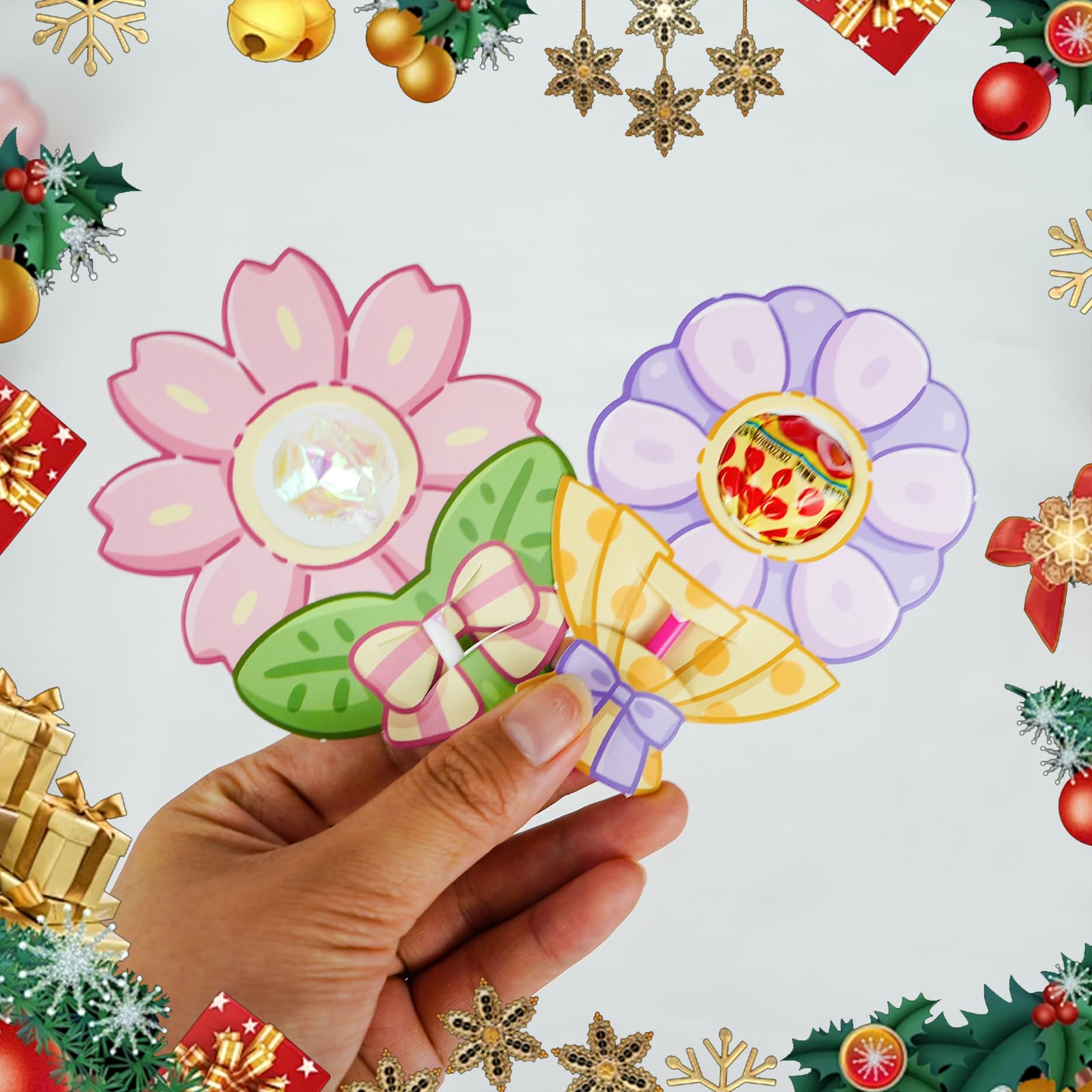 Voyesvo Christmas Decorations - Christmas Gifts - 60Pack Cute Flower Candy Card, Birthday Decorations, Party Favors For Kids 8-1