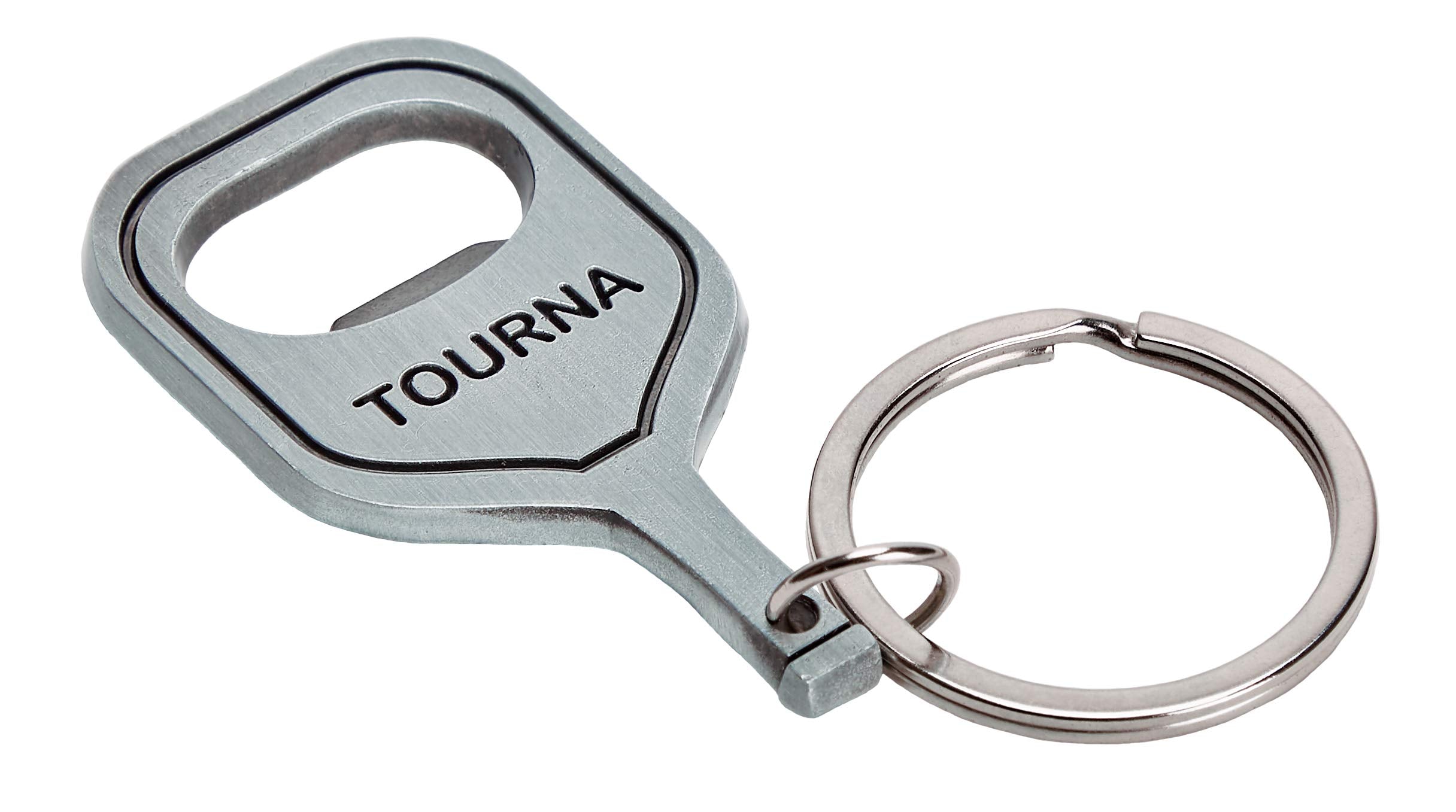 Tourna Pickleball Bottle Opener Keychain, Silver