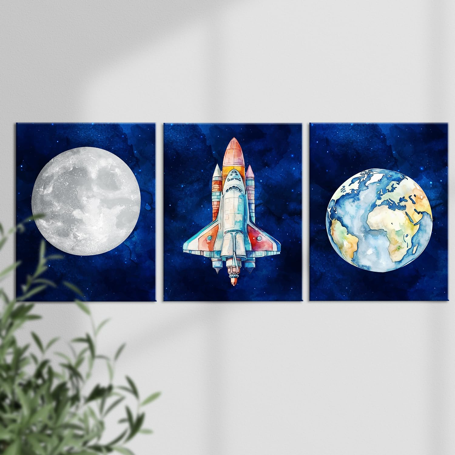 Yuzi-N Outer Space Decor For Boys Room, Space Room Decor For Boys, Space Wall Art Decor For Kids Room Boys Bedroom Nursery Playr