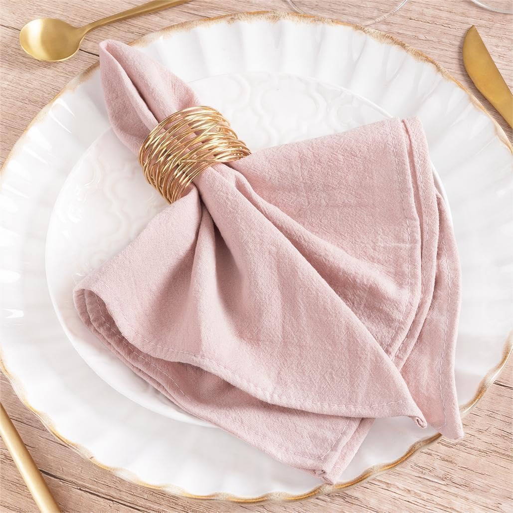 Mlmw Pink Easter Cloth Napkins Set Of 8 Spring Linen Cotton Dinner Napkins Cloth Bulk Washable 16''  16'' For Wedding Party Baby