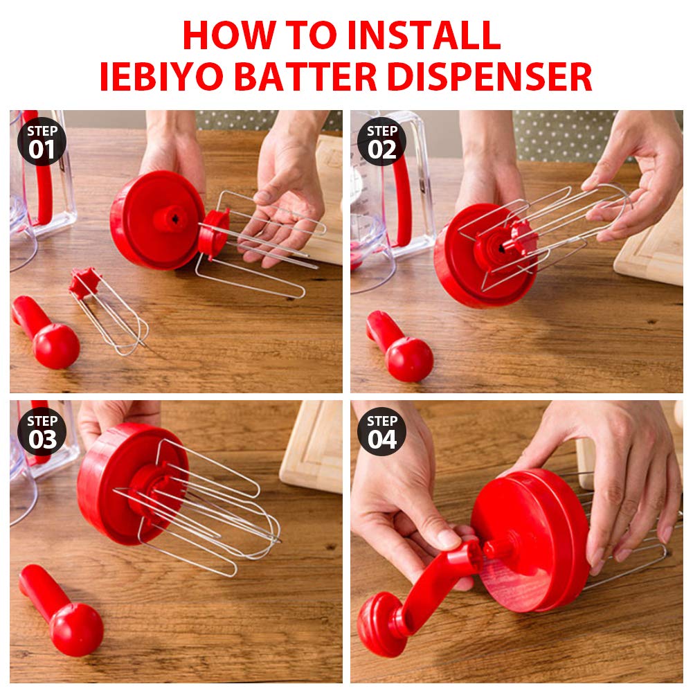 Iebiyo Batter Dispenser,3 In 1 Automatic Pancake&Cupcake Batter Dispenser With Cake Mould,Bpa-Free Food-Grade Dispenser For Panc