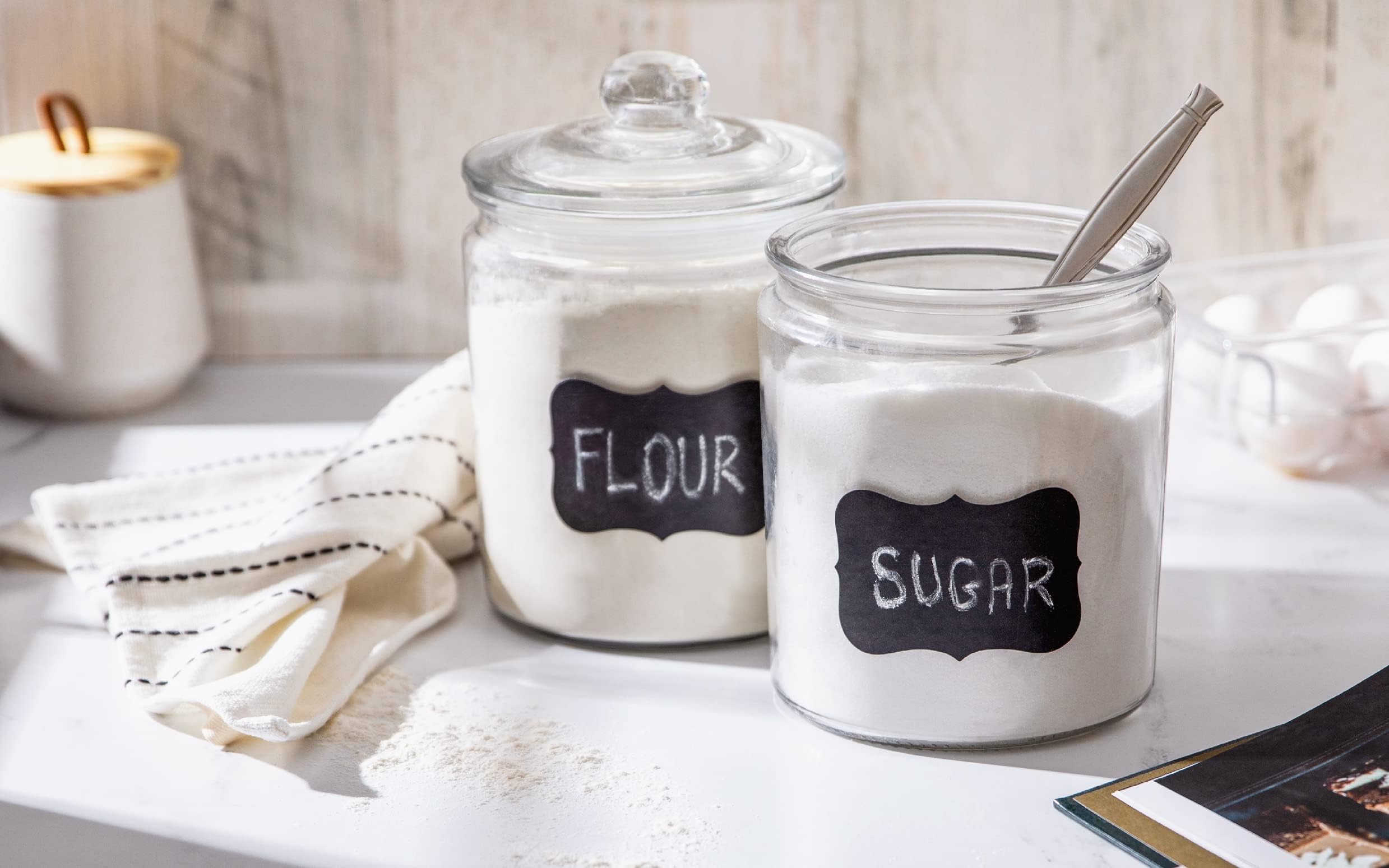 Kook Glass Storage Containers With Lids, 1/2 Gallon, Set Of 2, Glass Kitchen Jars, Food & Cookie Storage Containers For Pantry,