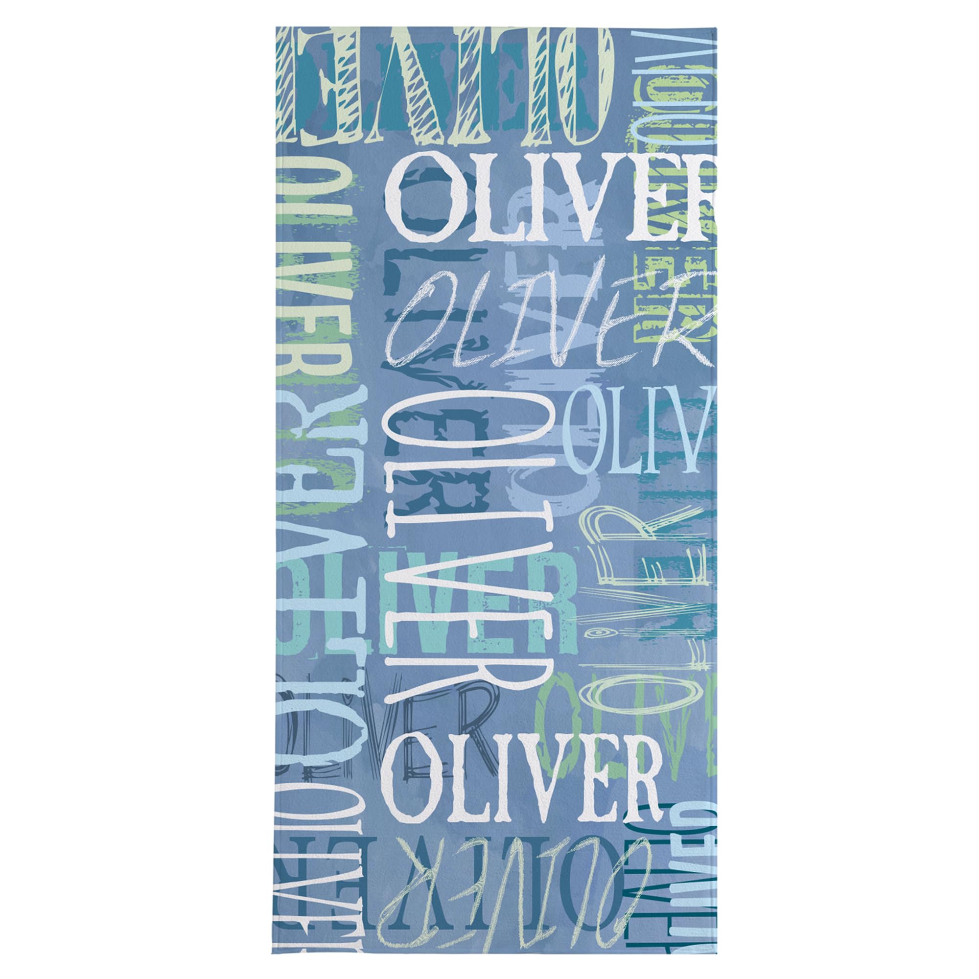 Let'S Make Memories Personalized Beach Towel - Custom Cotton/Poly Blend Pool Towel - Blue - Personalize With Your Name - Oversiz