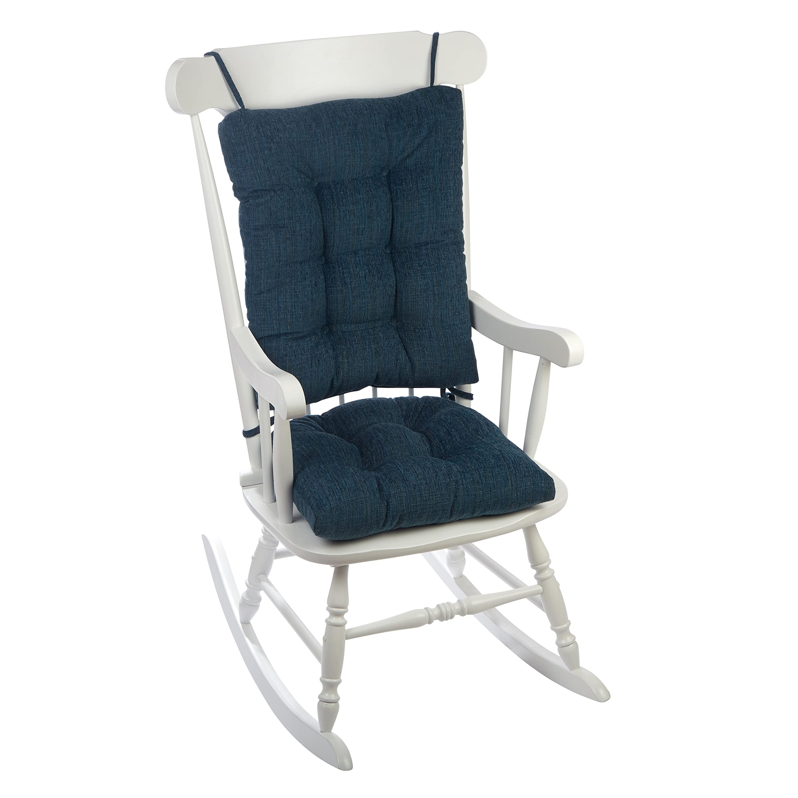 The Gripper Twill Jumbo Xl Non-Slip Rocking Chair Cushion Set With Thick Padding, Includes Seat Pad & Back Pillow With Ties For