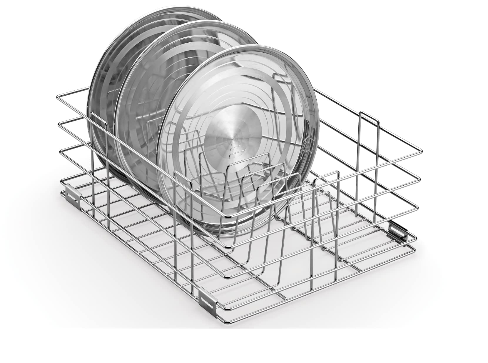Toro Stainless Steel Plate/Thali Basket For Modular Kitchen Trolley/Drawer/Cabinet  Utensils Storage Organizer (Th15X16X08)