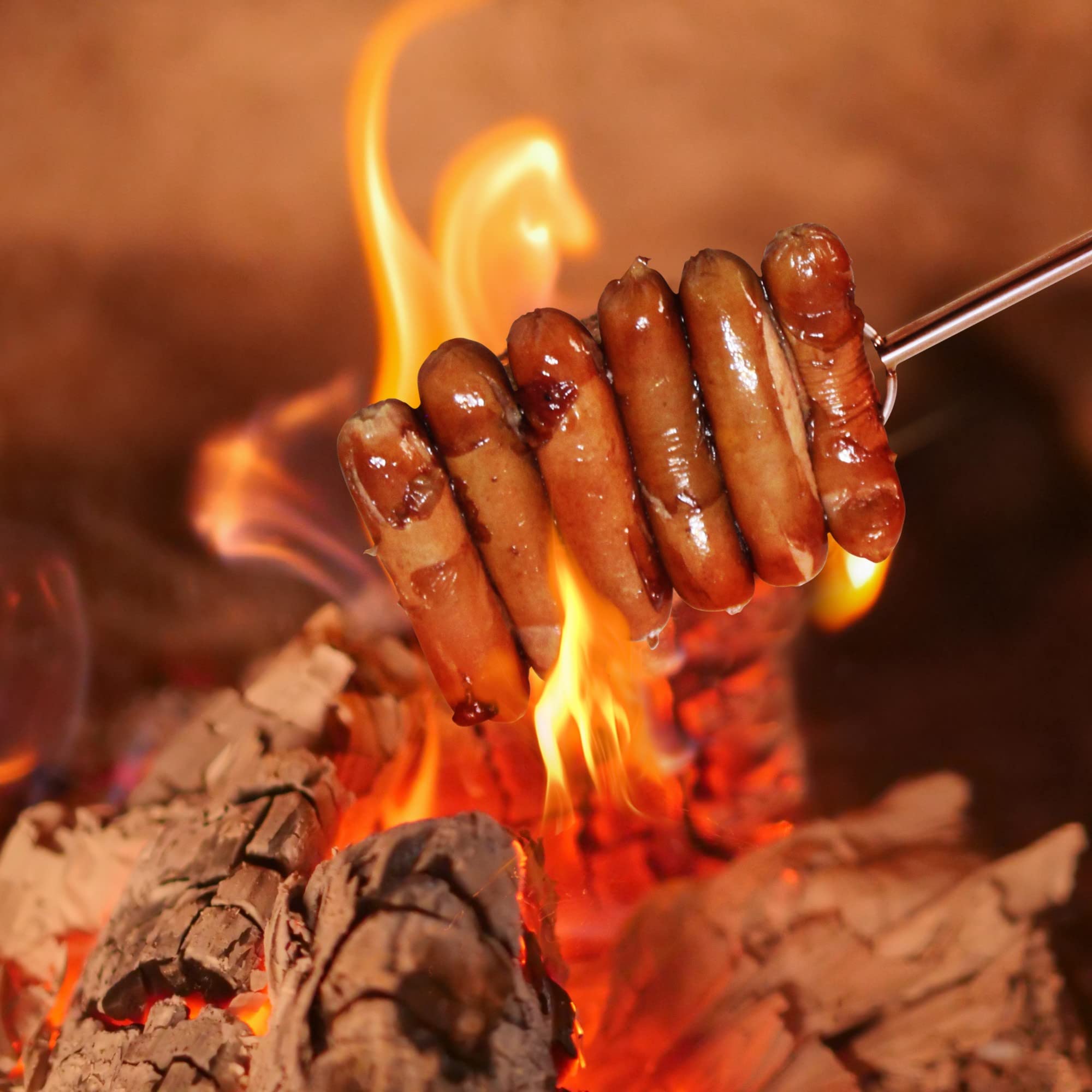 Raomeide Smores Sticks For Fire Pit Long With Stable Base Hot Dog Roasting Sticks For Campfire Marshmallow Roasting Sticks For F