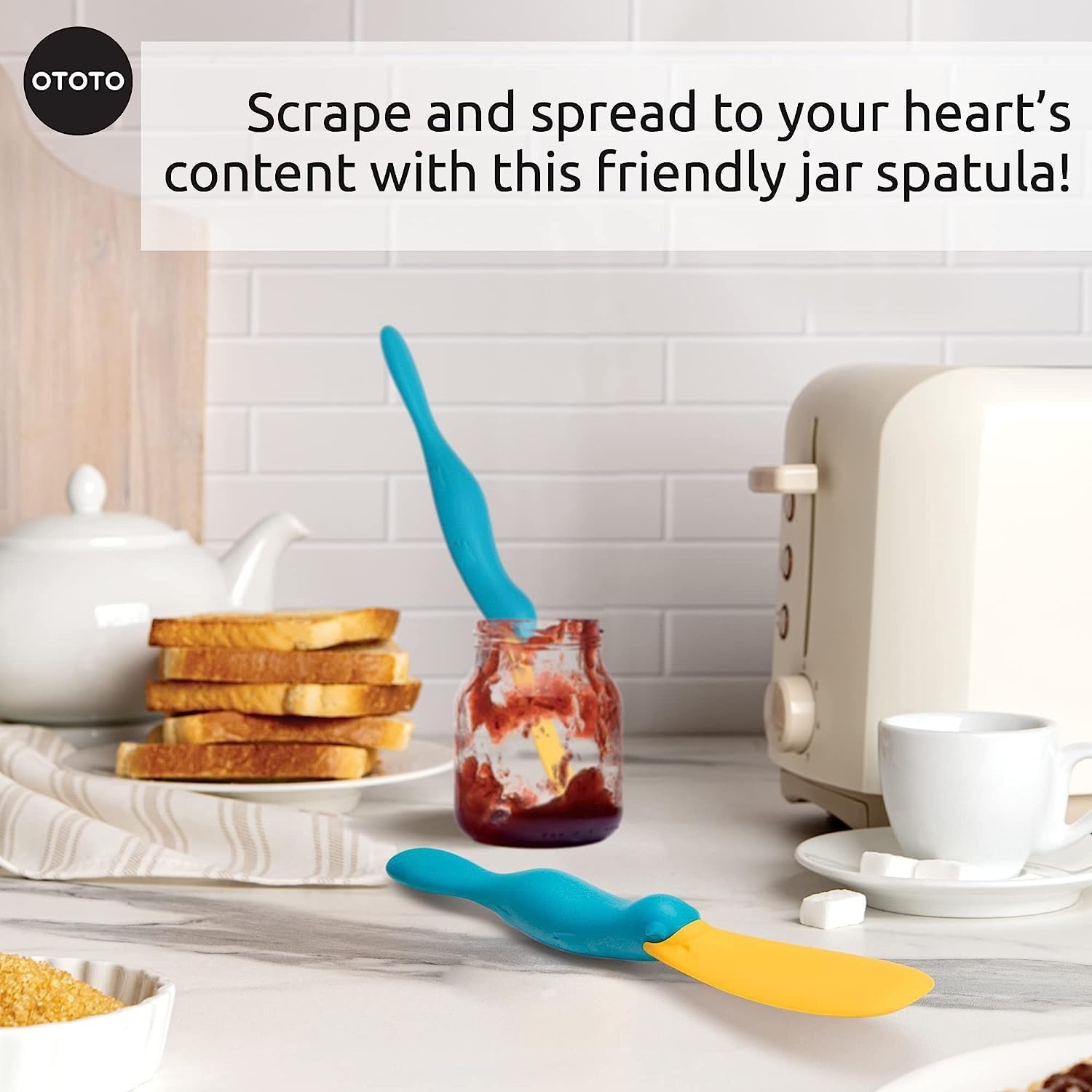 Ototo Splatypus Jar Spatula For Scooping And Scraping - Unique Fun Cooking Kitchen Gadgets For Foodies - Bpa-Free & 100% Food Sa