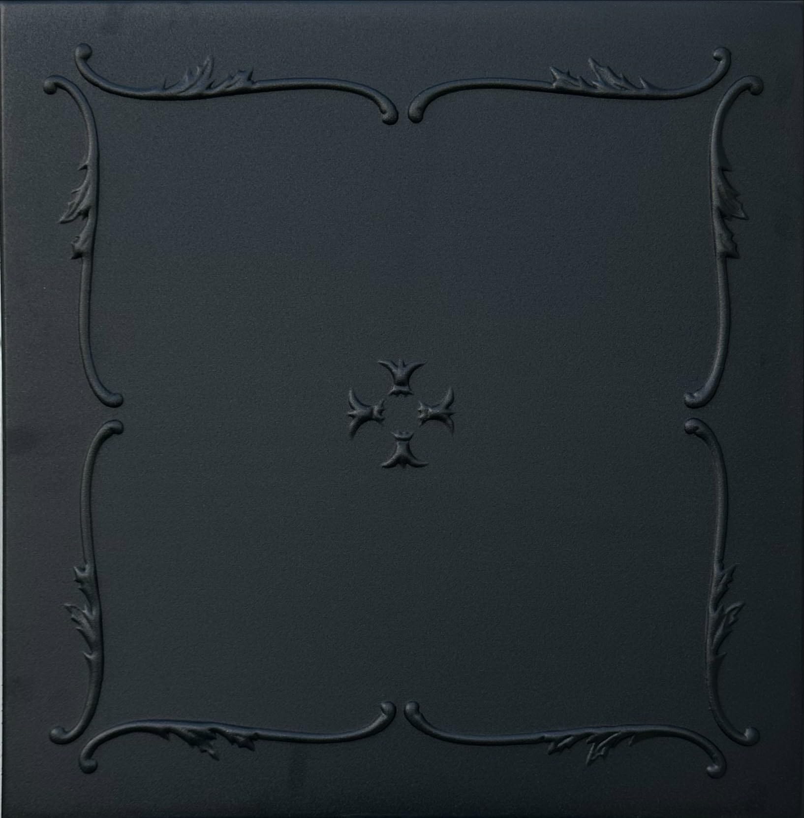  LA MAISON CEILINGS R05 Spring Buds Foam Glue-up Ceiling Tile (384 sq. ft./Case), Pack of 144, Black Matte