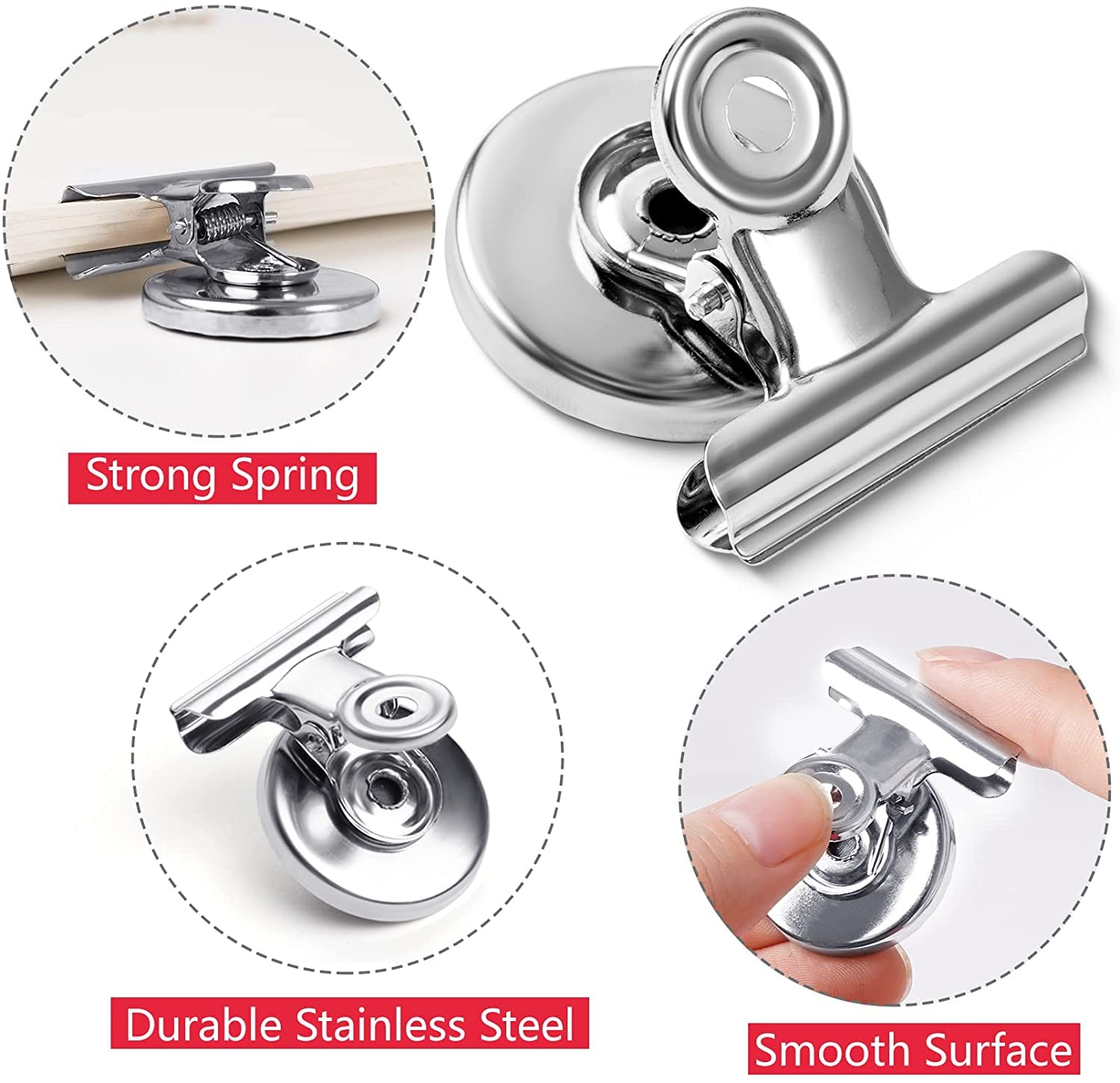 12 Pack Silver Magnetic Clips For Whiteboard Refrigerator Magnets Fridge Magnets For Fridge, Fridge Magnet For Kitchen & Office