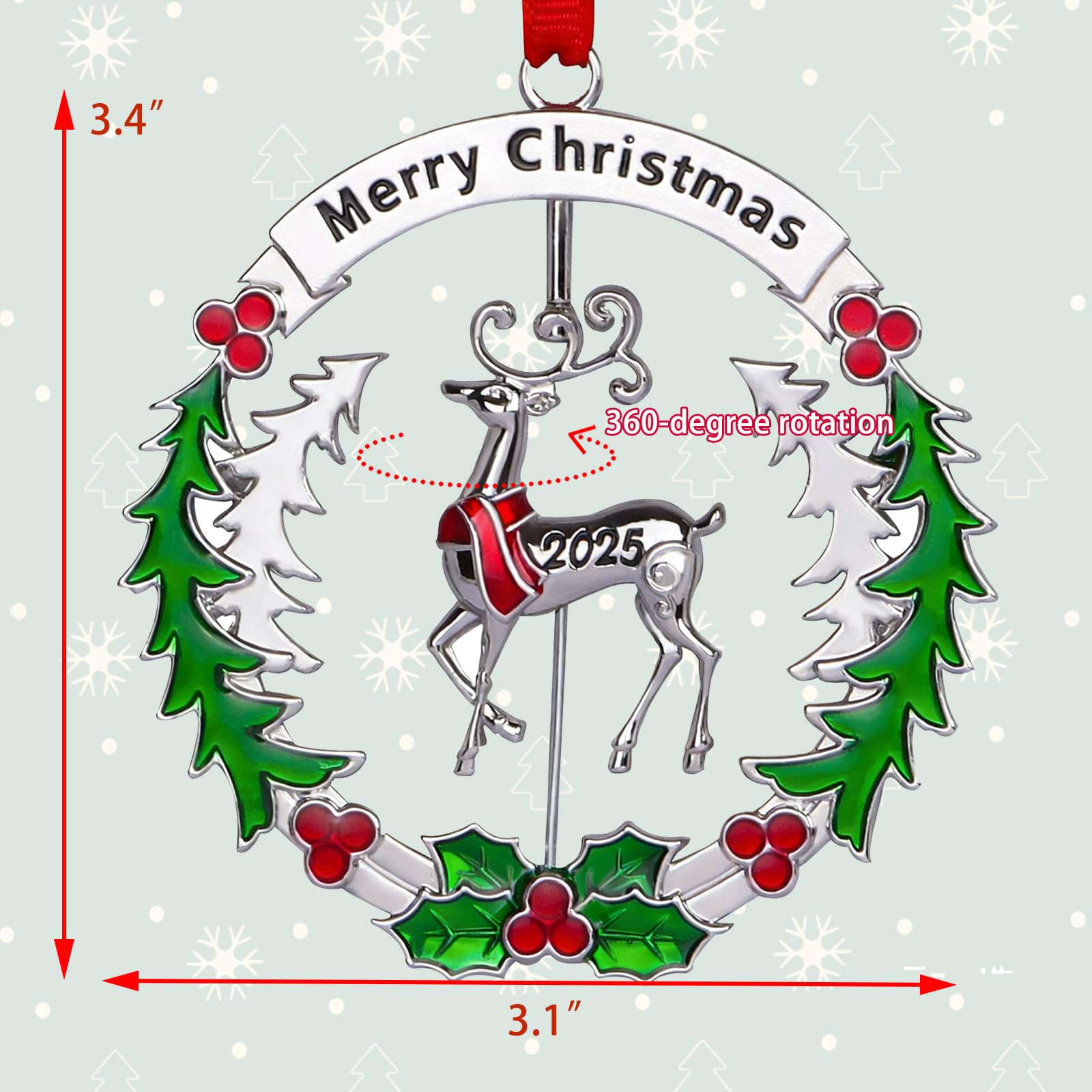 Christmas Ornaments 2025 Matel Christmas Tree Ornaments Dated 2025 Funny Christmas Ornaments Christmas Tree Decoration Hanging O