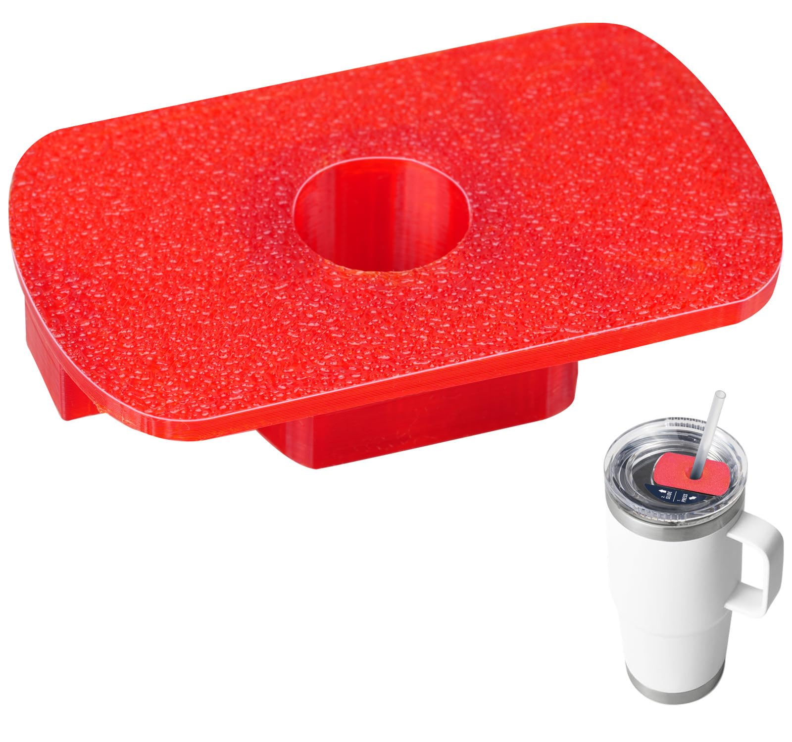 MOTAIN Straw Lid Attachment Compatible With Yeti Tumber Magslider/Stronghold Lid,Straw Cover Accessories For 20/30 Oz Tumber(Red