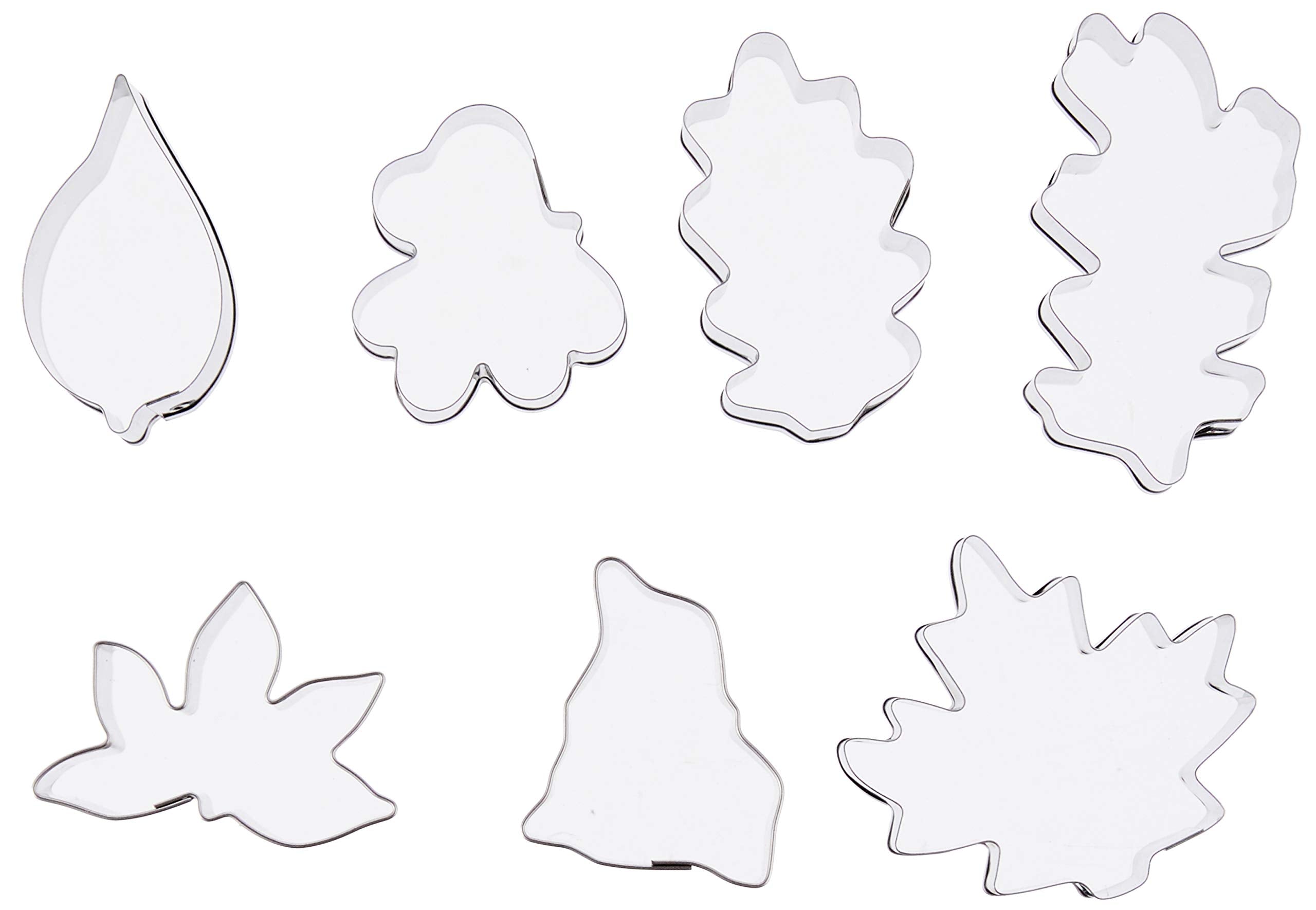 Ateco Rectangle Pastry Fluted Round Cutters In Graduated Sizes, Plain Edge, Leaf