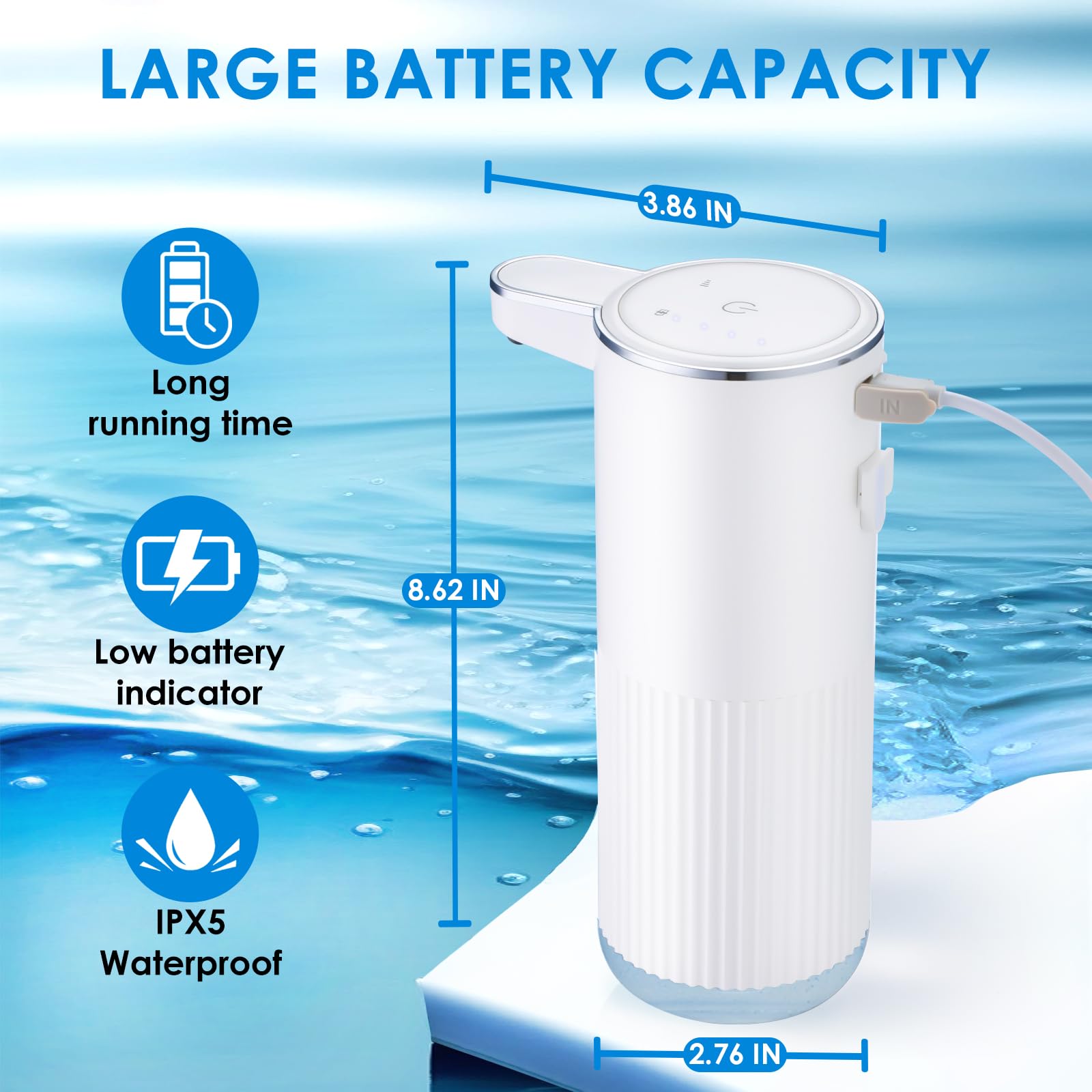Xinkora Automatic Foaming Soap Dispenser, 4-Level Adjustable Foam Hand Soap Dispenser, Usb Rechargeable Touchless Soap Dispenser
