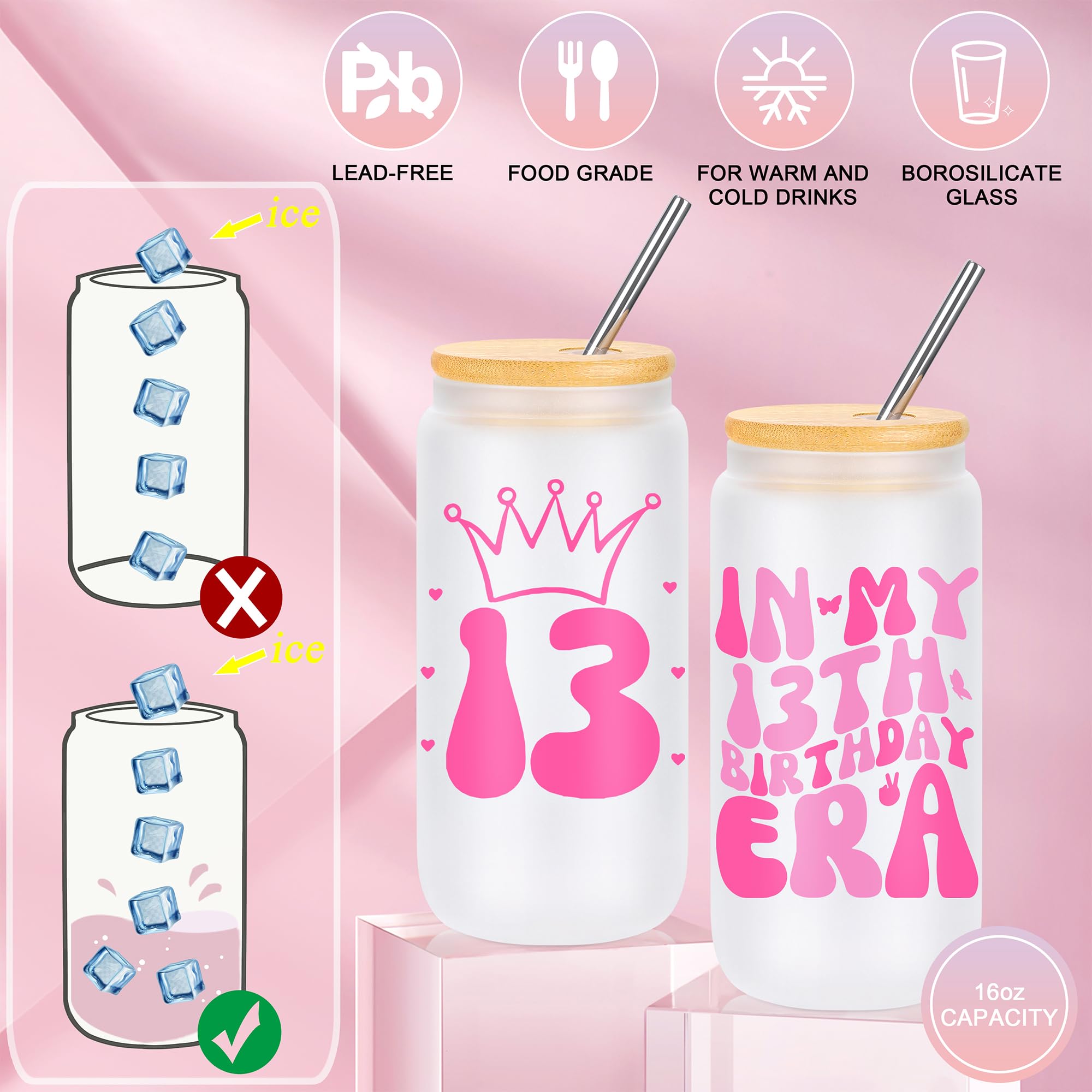 JTENGTOP 13 Year Old Beautiful Girl Birthday Gifts Ideas, Gifts for 13 Year Old Sweet Girls, 13th Birthday Decorations Basket Se