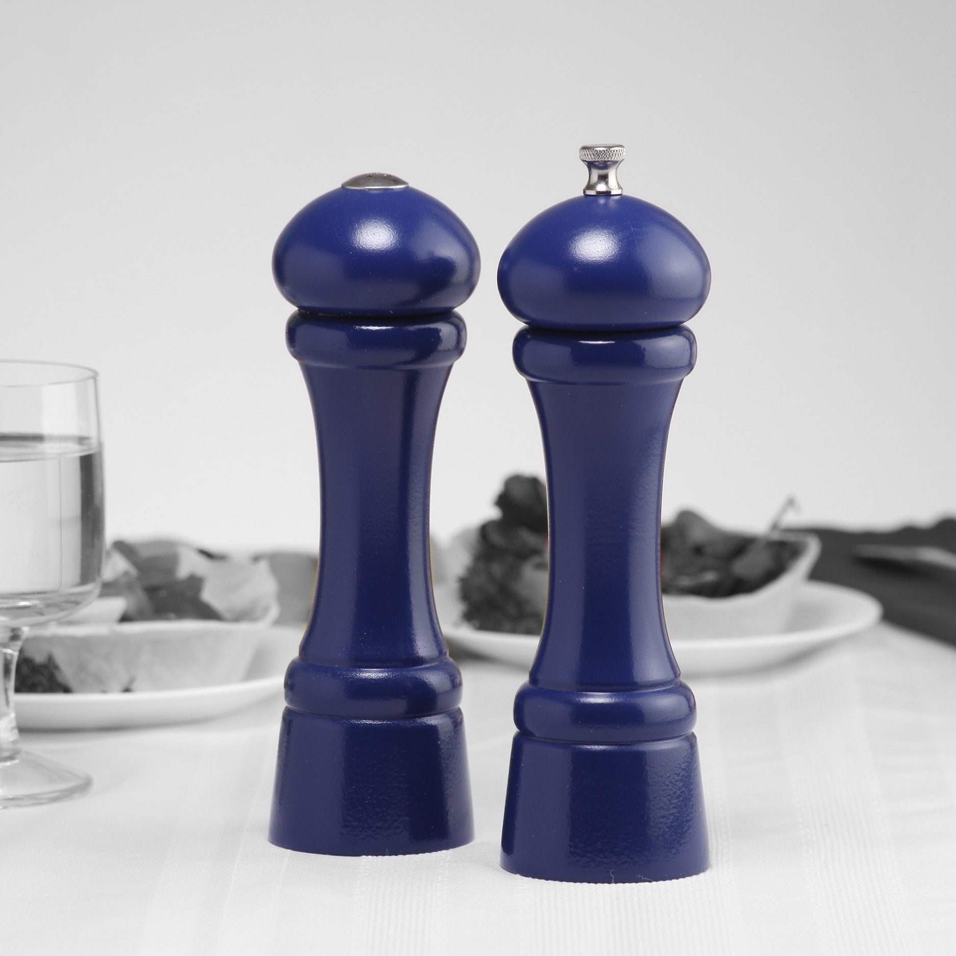 Chef Specialties 8 Inch Windsor Pepper Mill And Salt Shaker Set - Cobalt Blue