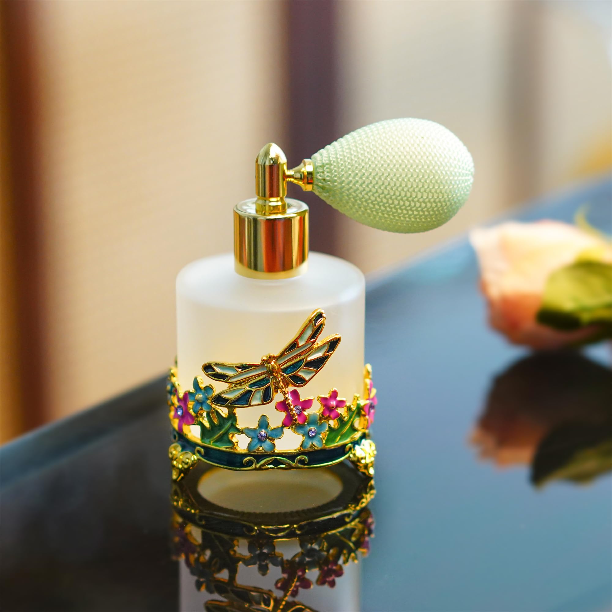 Yu Feng 18Ml Frosted Refillable Perfume Bottle Round Glass Perfume Spray Bottle Hand-Painted Empty Travel Perfume Atomizer Gift