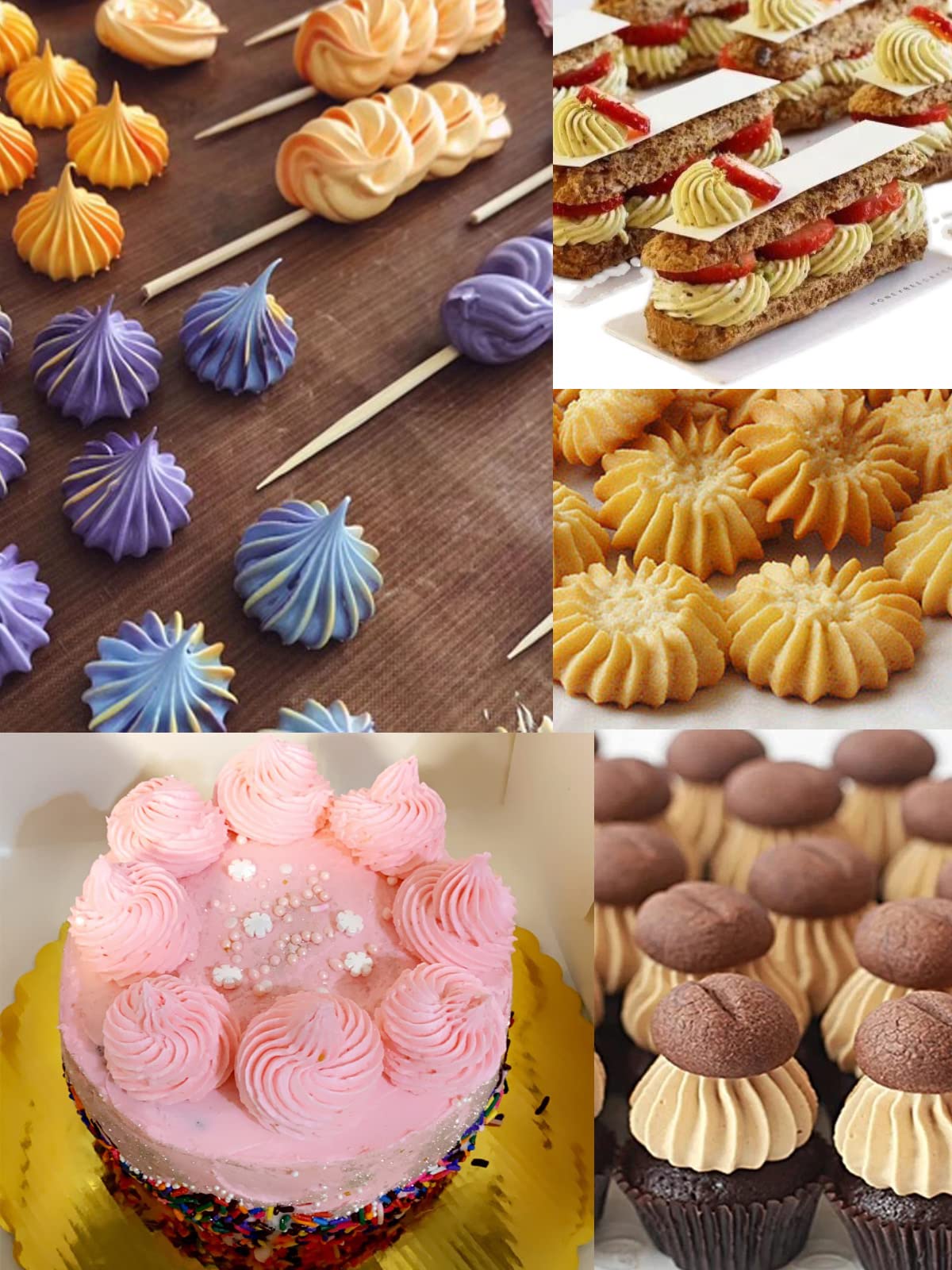 6B Piping Tip,Large 6B Pasry Tip,Open Star Icing Tip 6B,Seamless French Star Tip For Piping Eclairs,3 Pcs